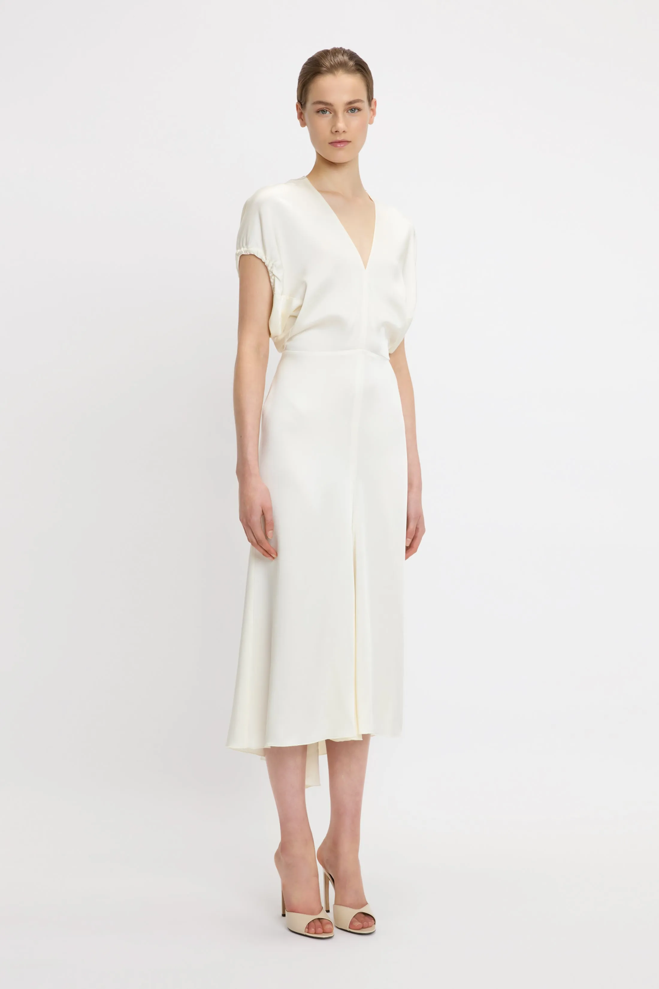 Blouson Detail Midi Dress In Ivory sold by Victoria Beckham product image thumbnail 2