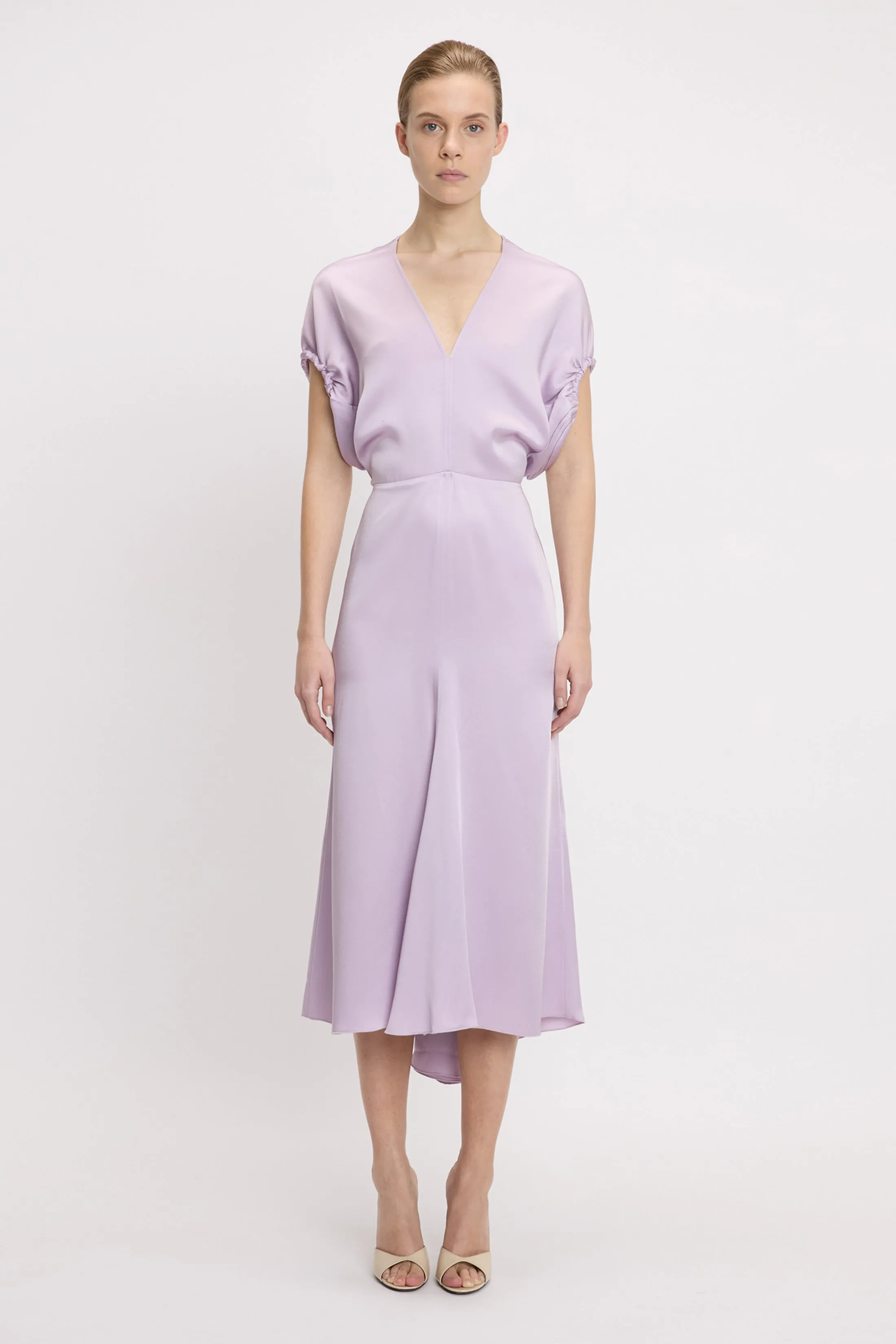 Blouson Detail Midi Dress In Petunia sold by Victoria Beckham
