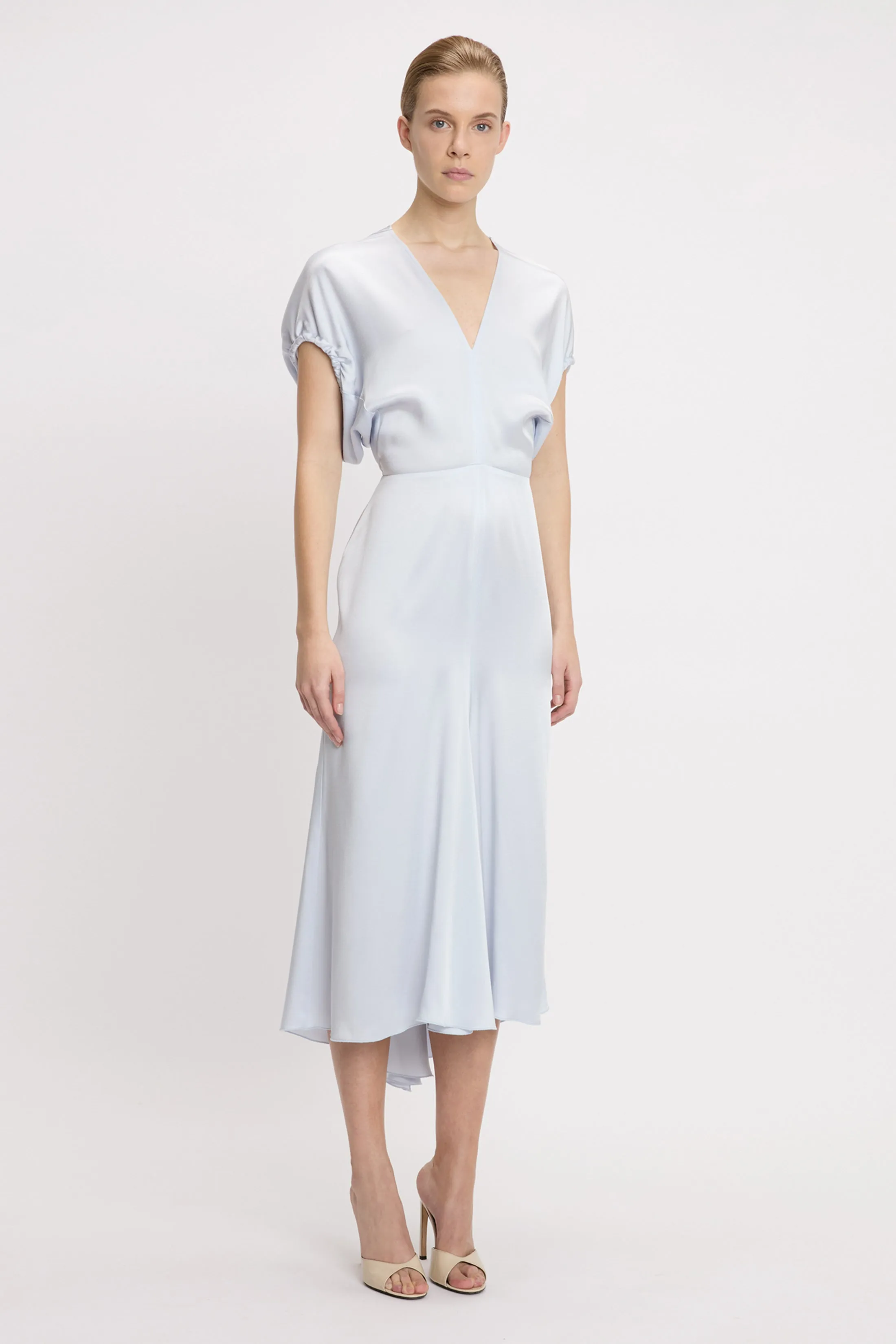 Blouson Detail Midi Dress In Ice sold by Victoria Beckham product image thumbnail 4