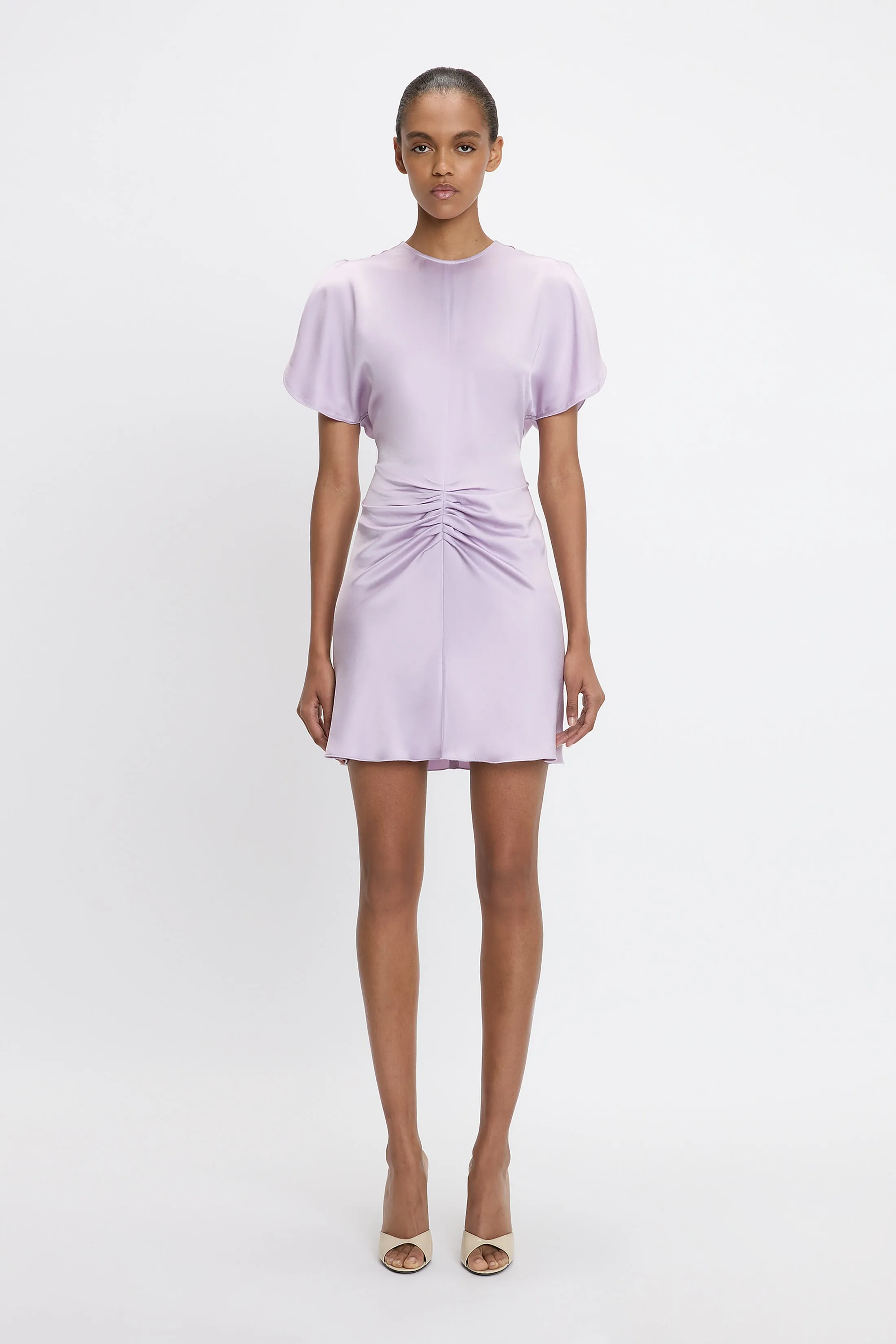 Gathered Waist Mini Dress In Petunia sold by Victoria Beckham
