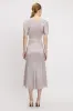 Gathered Waist Midi Dress In Heather sold by Victoria Beckham