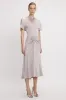 Gathered Waist Midi Dress In Heather sold by Victoria Beckham