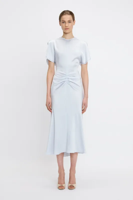 Gathered Waist Midi Dress In Ice sold by Victoria Beckham