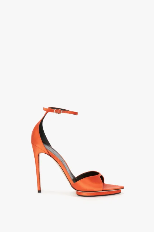 Pointy Toe Stiletto Sandal in Orange Satin sold by Victoria Beckham