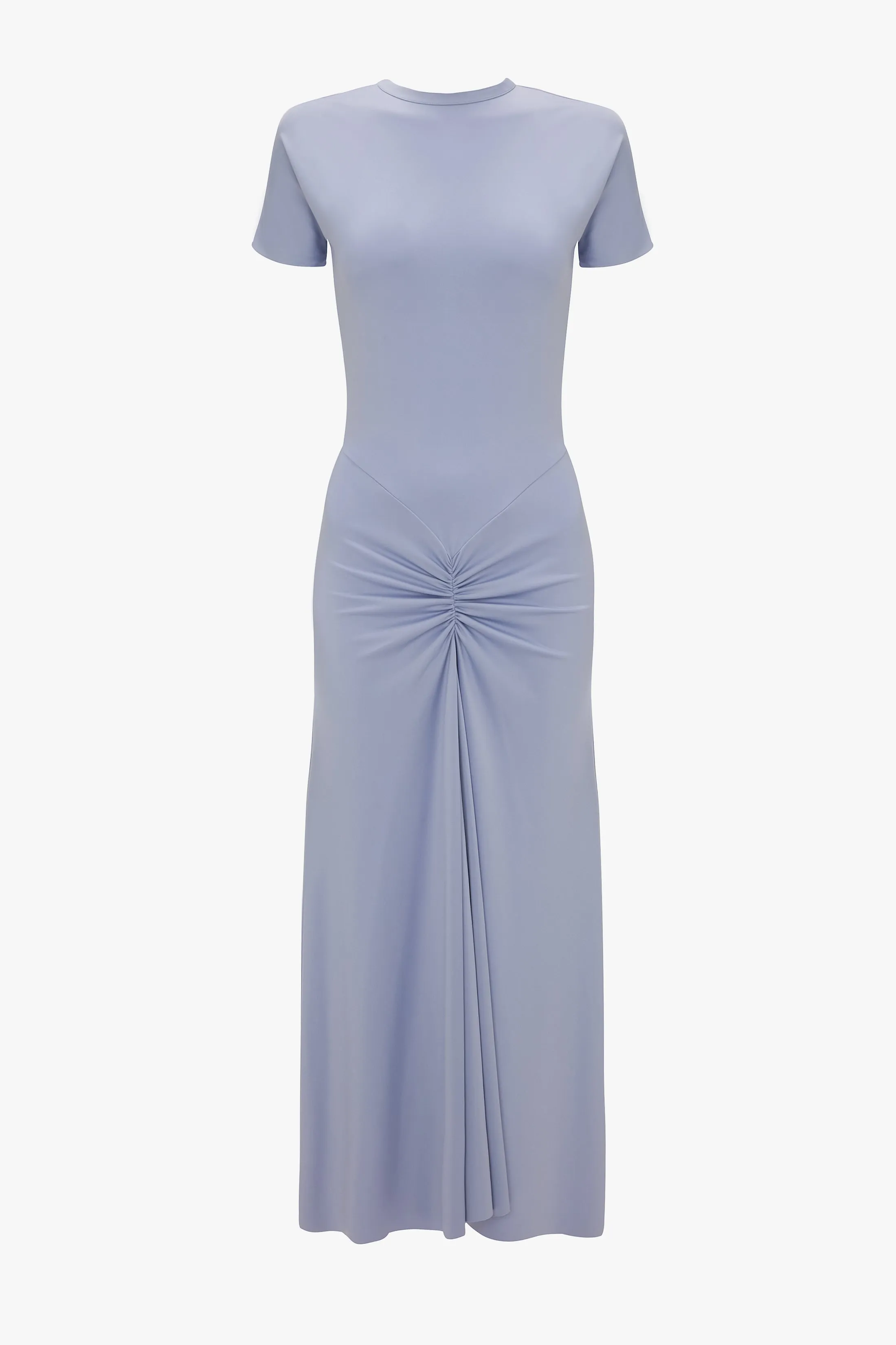 Gathered Waist T-Shirt Midi Dress In Delphinium Blue sold by Victoria Beckham product image thumbnail 4
