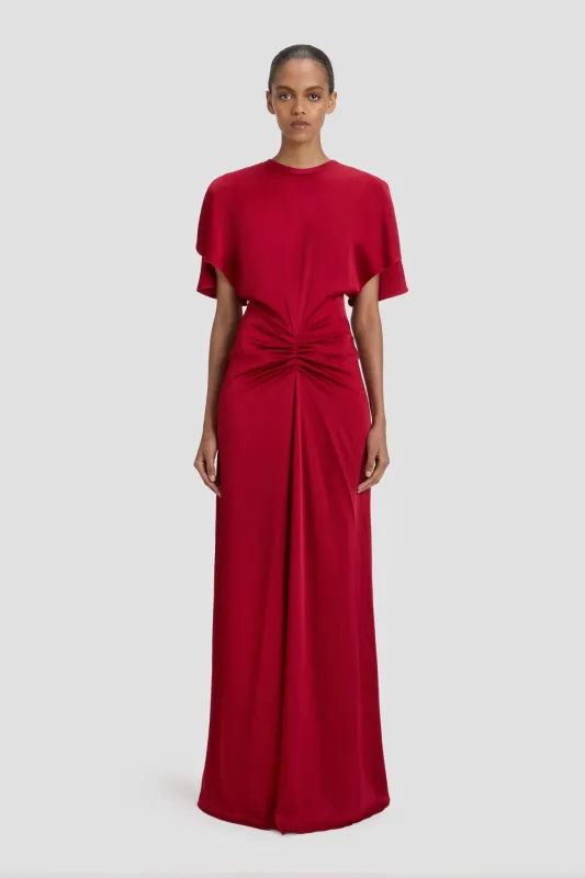 Gathered Waist Floor-Length Dress In Rose sold by Victoria Beckham