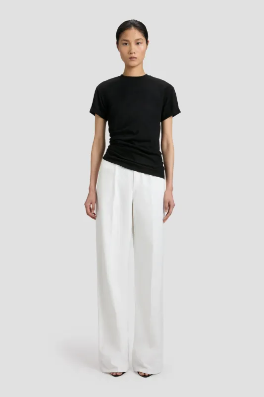 Gathered Detail T-Shirt In Black sold by Victoria Beckham