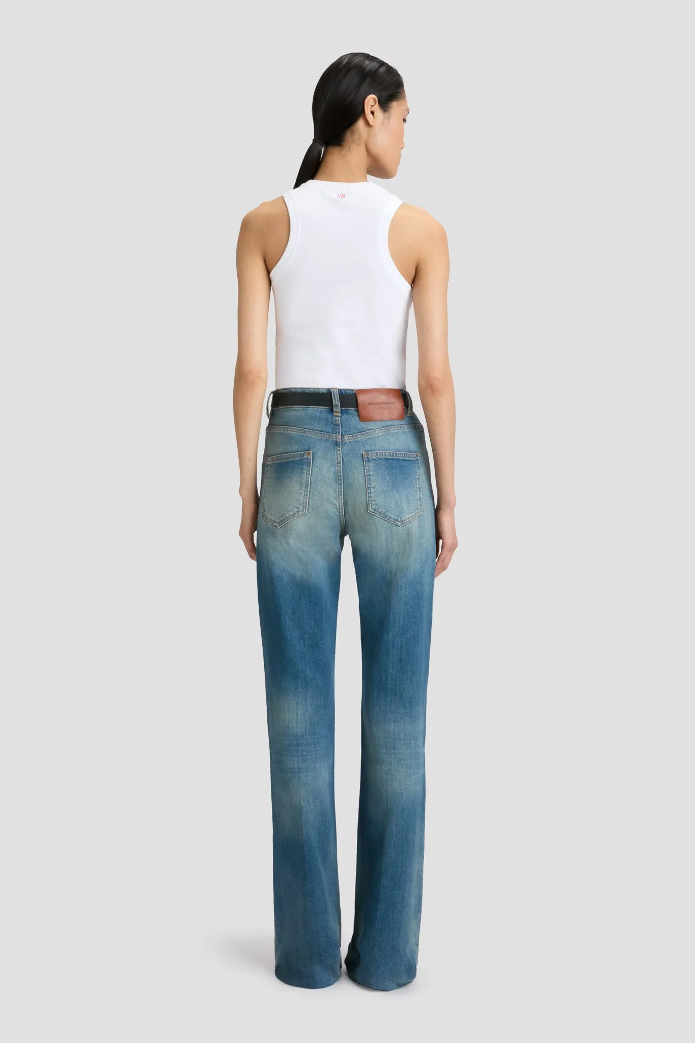 Julia High Waisted Jean In Washed Blue sold by Victoria Beckham product image thumbnail 3