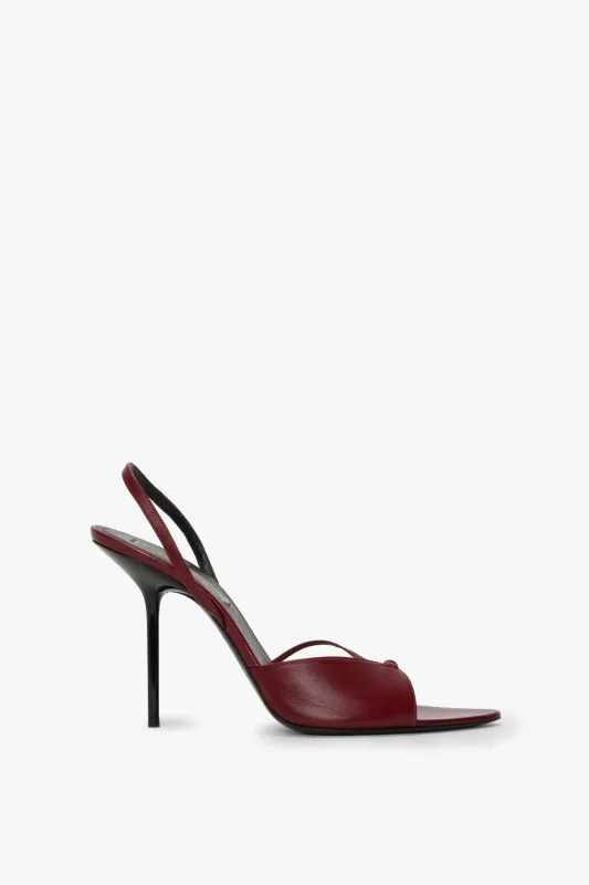 Harlow Stiletto Sandal In Burgundy Smooth Leather sold by Victoria Beckham