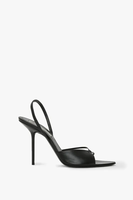 Harlow Stiletto Sandal In Black Smooth Leather sold by Victoria Beckham