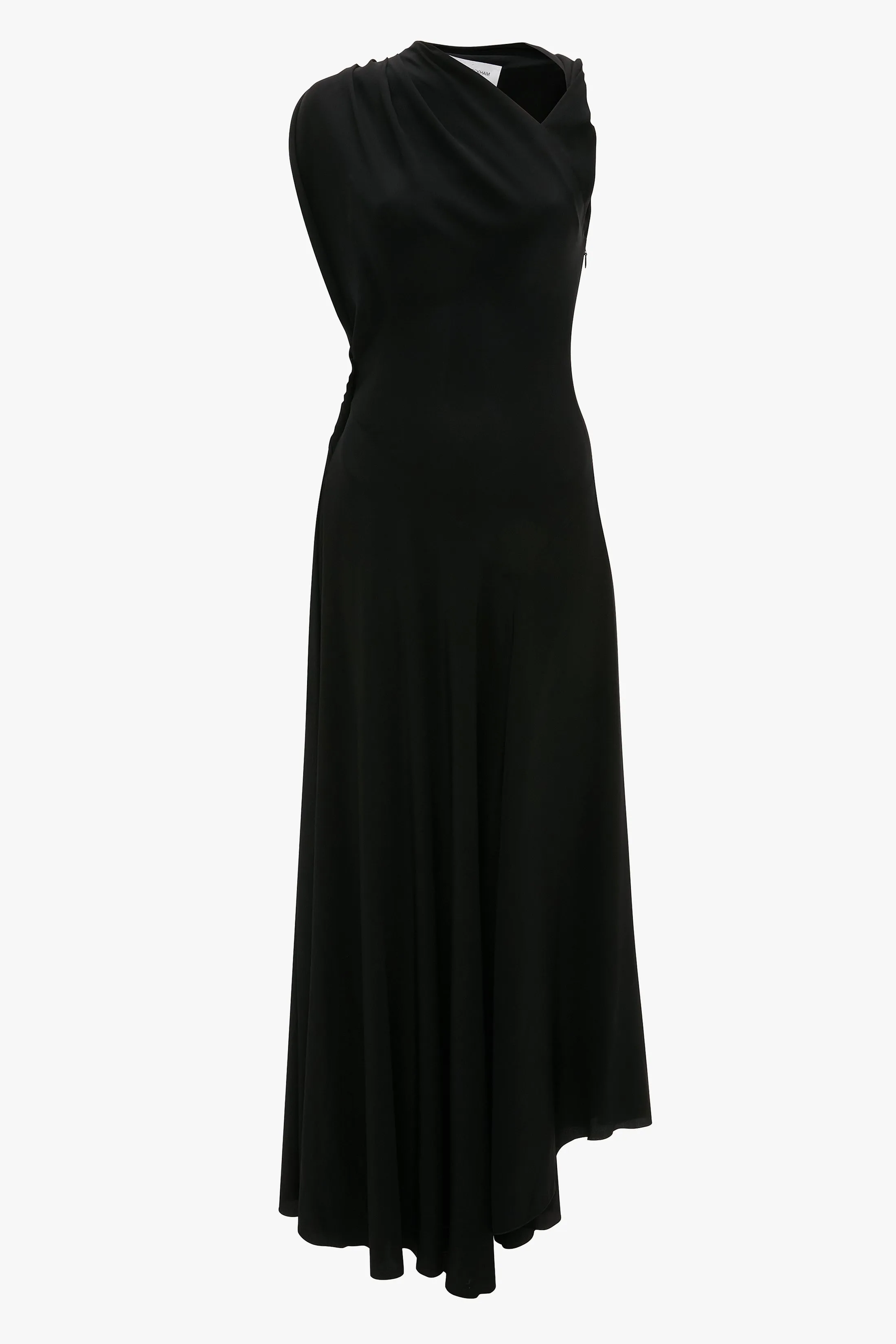 Sleeveless Draped Midi Dress In Black sold by Victoria Beckham product image thumbnail 5