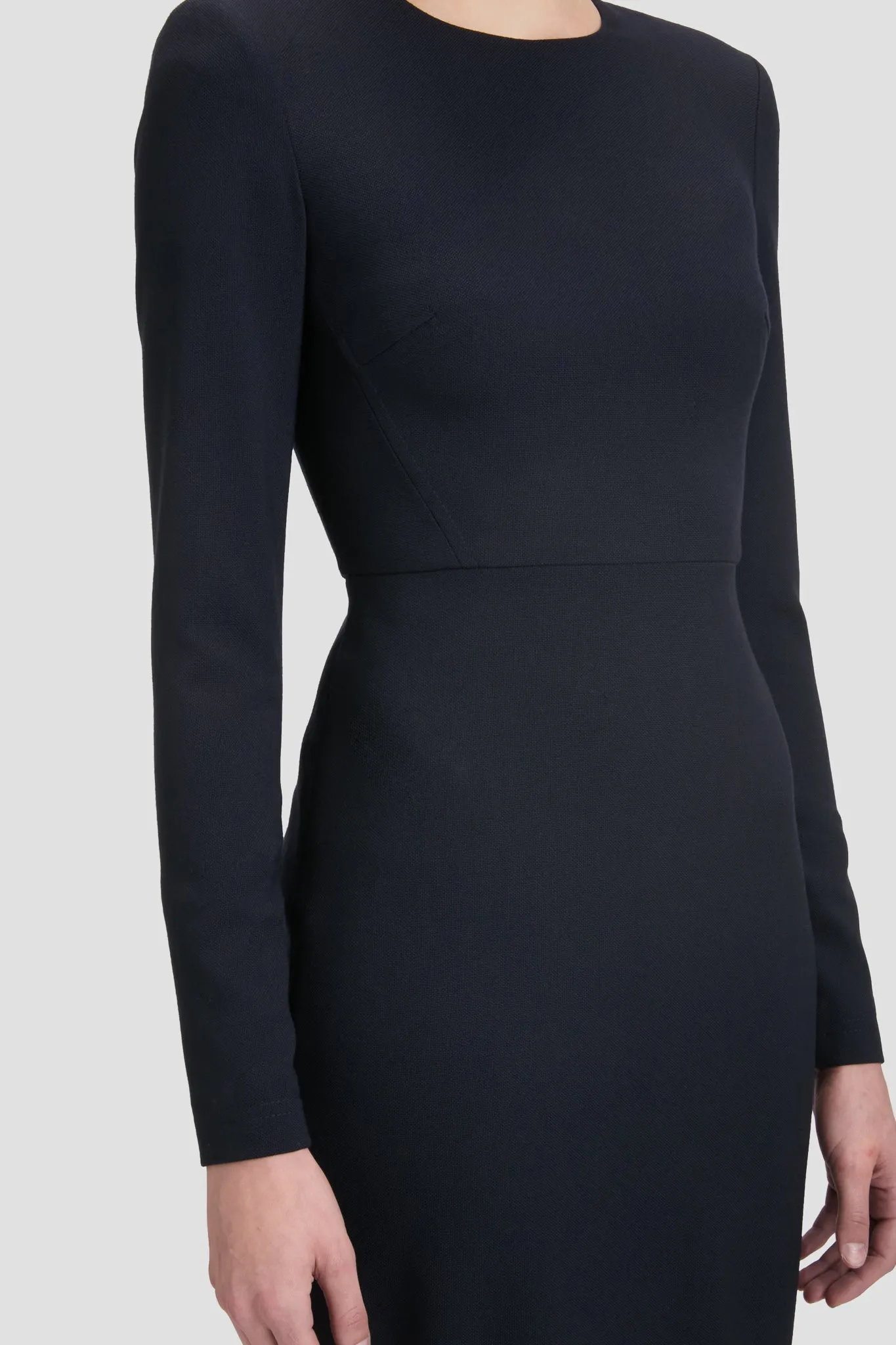 Long Sleeve Fitted T-Shirt Dress In Navy sold by Victoria Beckham product image thumbnail 3