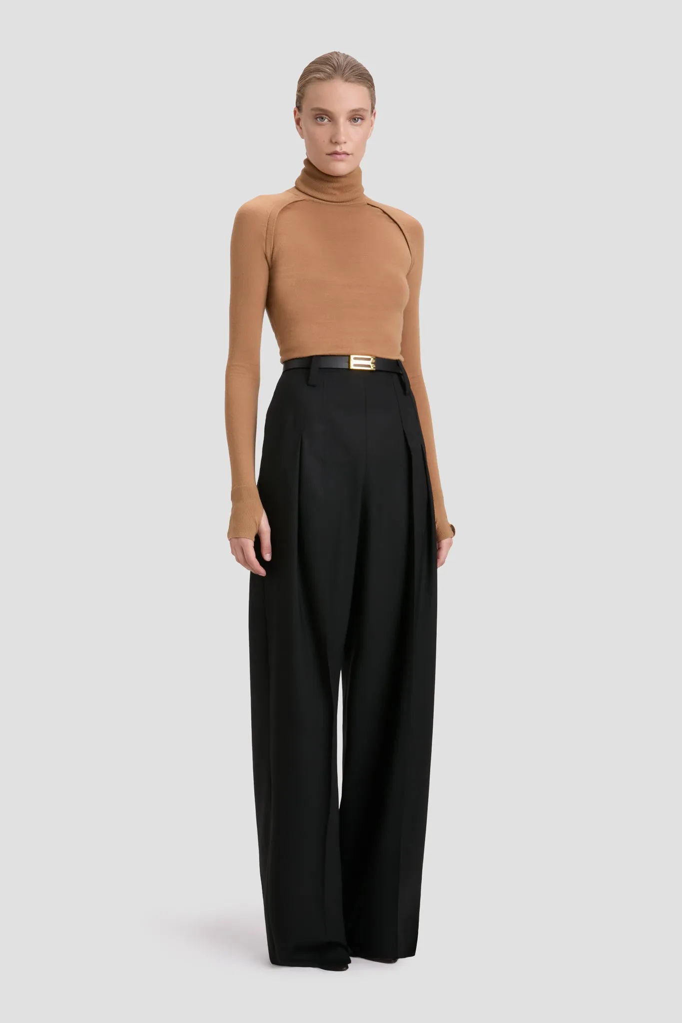 High Neck Jumper In Dark Camel sold by Victoria Beckham product image thumbnail 2