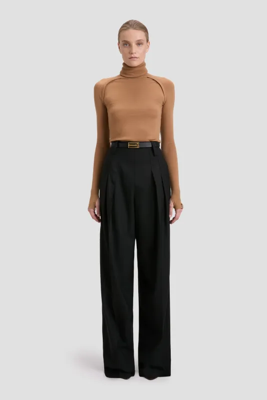 High Neck Jumper In Dark Camel sold by Victoria Beckham