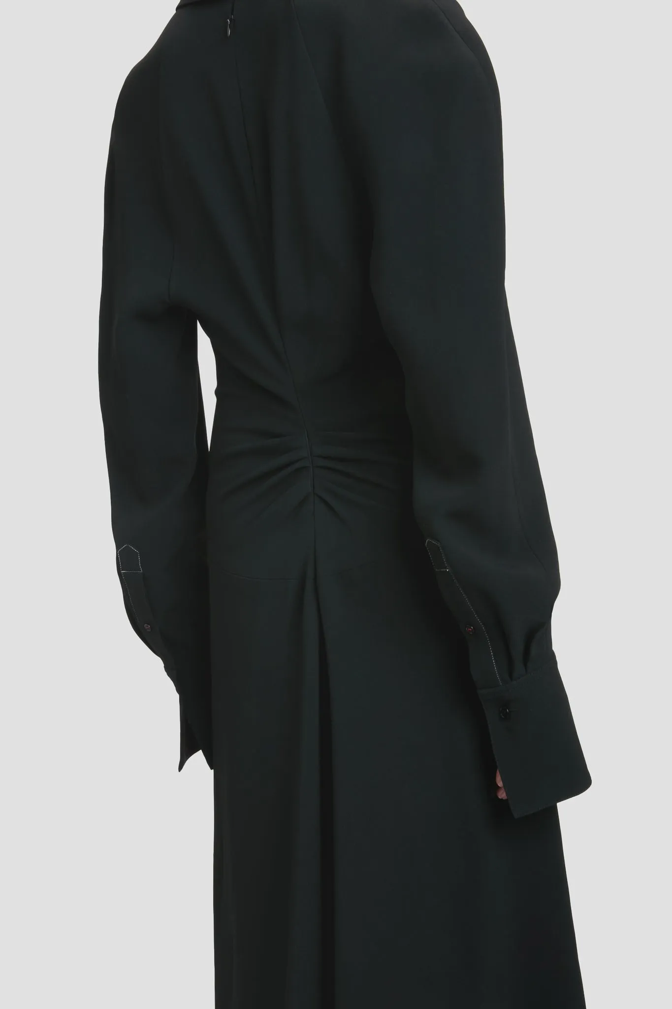 Long Sleeve Polo Collar Midi Dress In Black sold by Victoria Beckham product image thumbnail 3