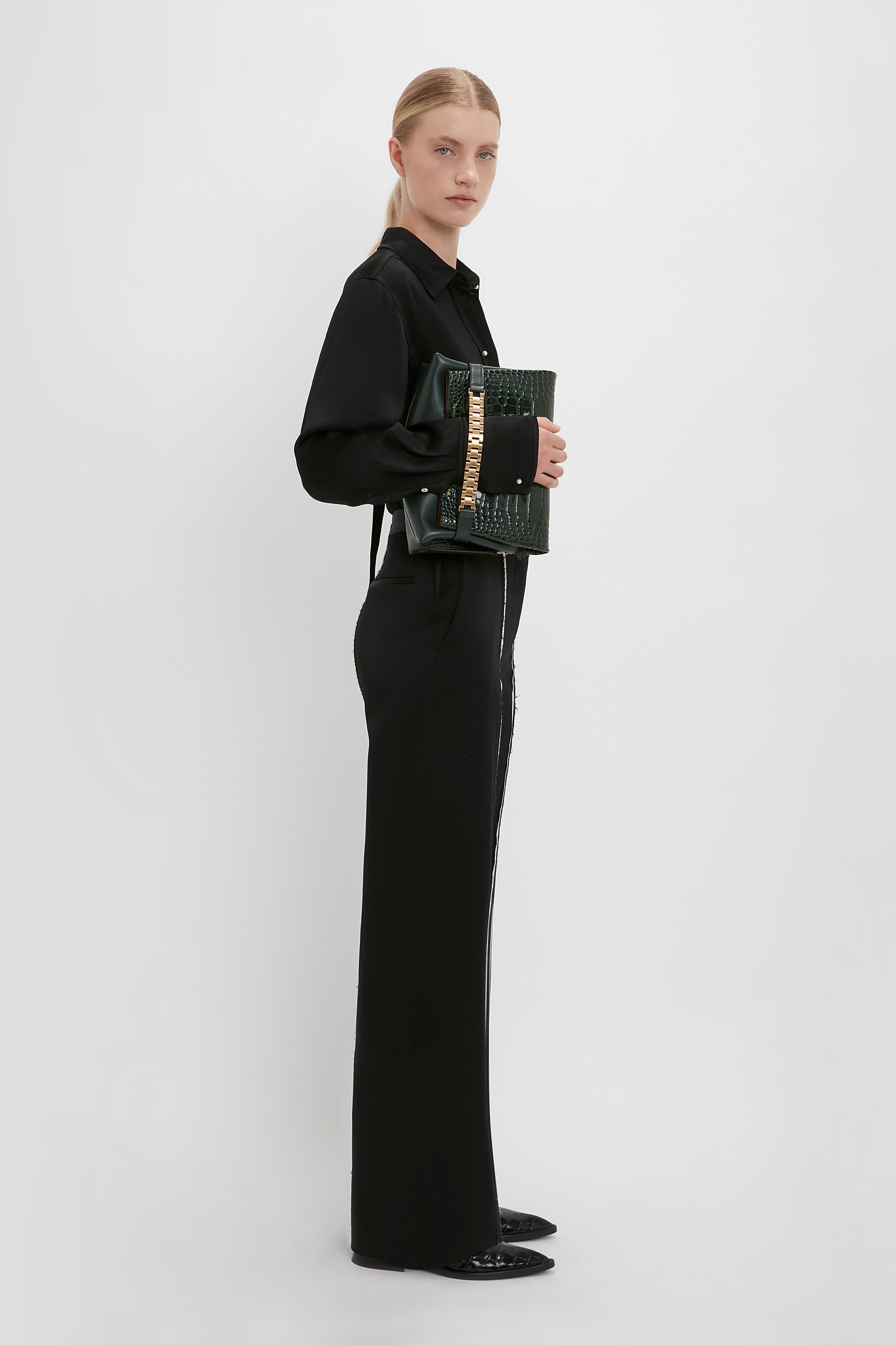 Straight Leg Deconstructed Trouser In Black sold by Victoria Beckham product image thumbnail 4