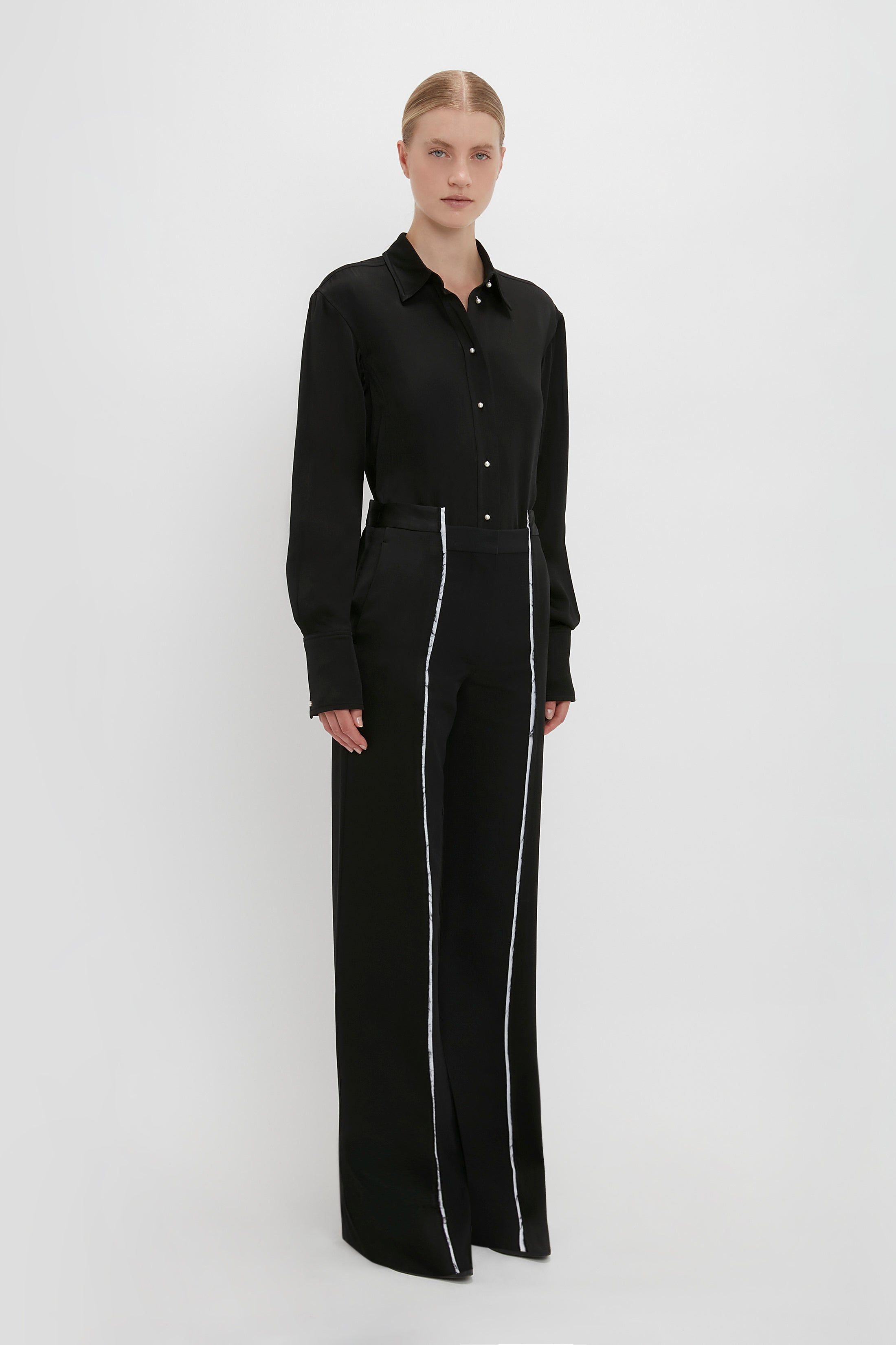 Straight Leg Deconstructed Trouser In Black sold by Victoria Beckham product image thumbnail 2