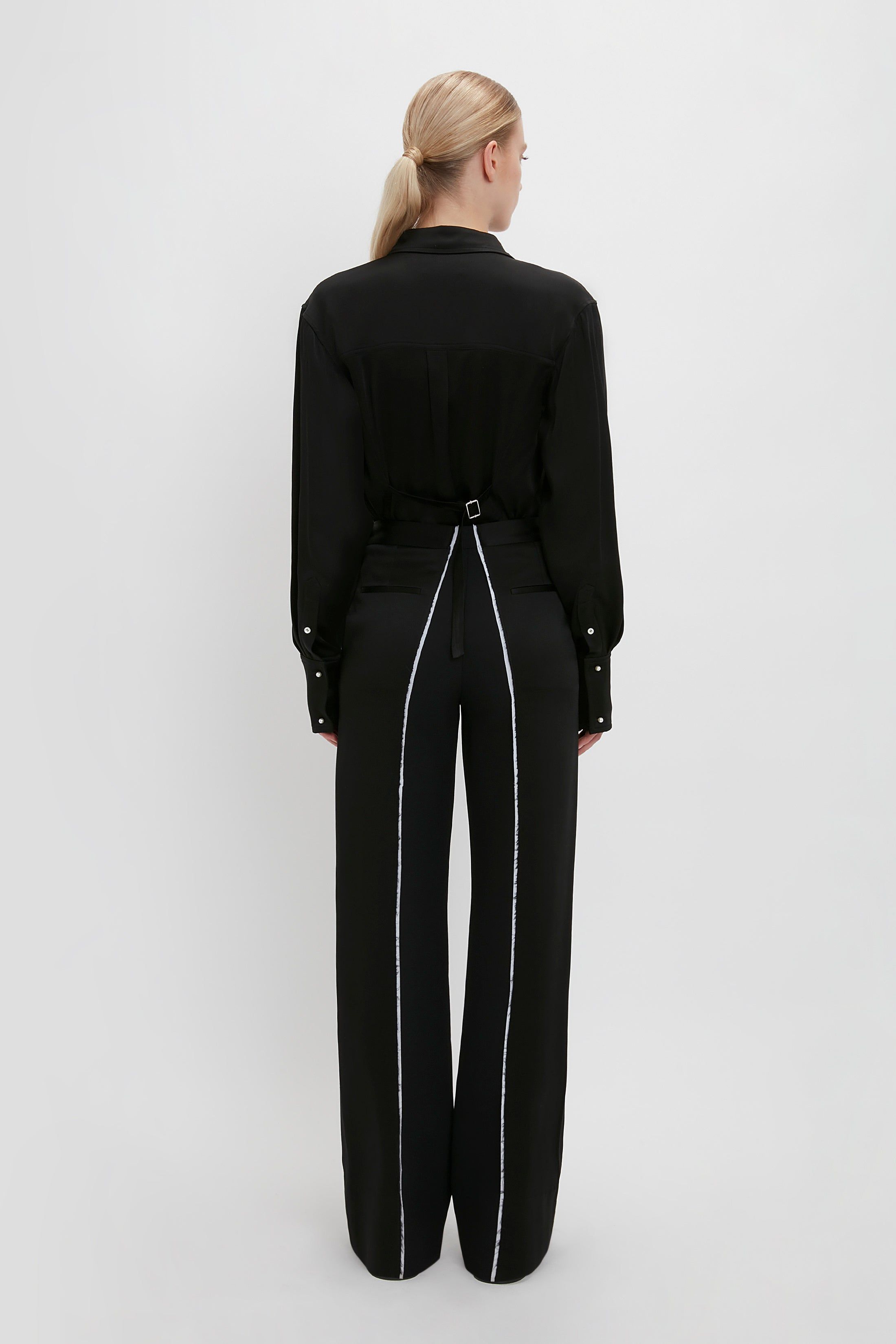 Straight Leg Deconstructed Trouser In Black sold by Victoria Beckham product image thumbnail 3