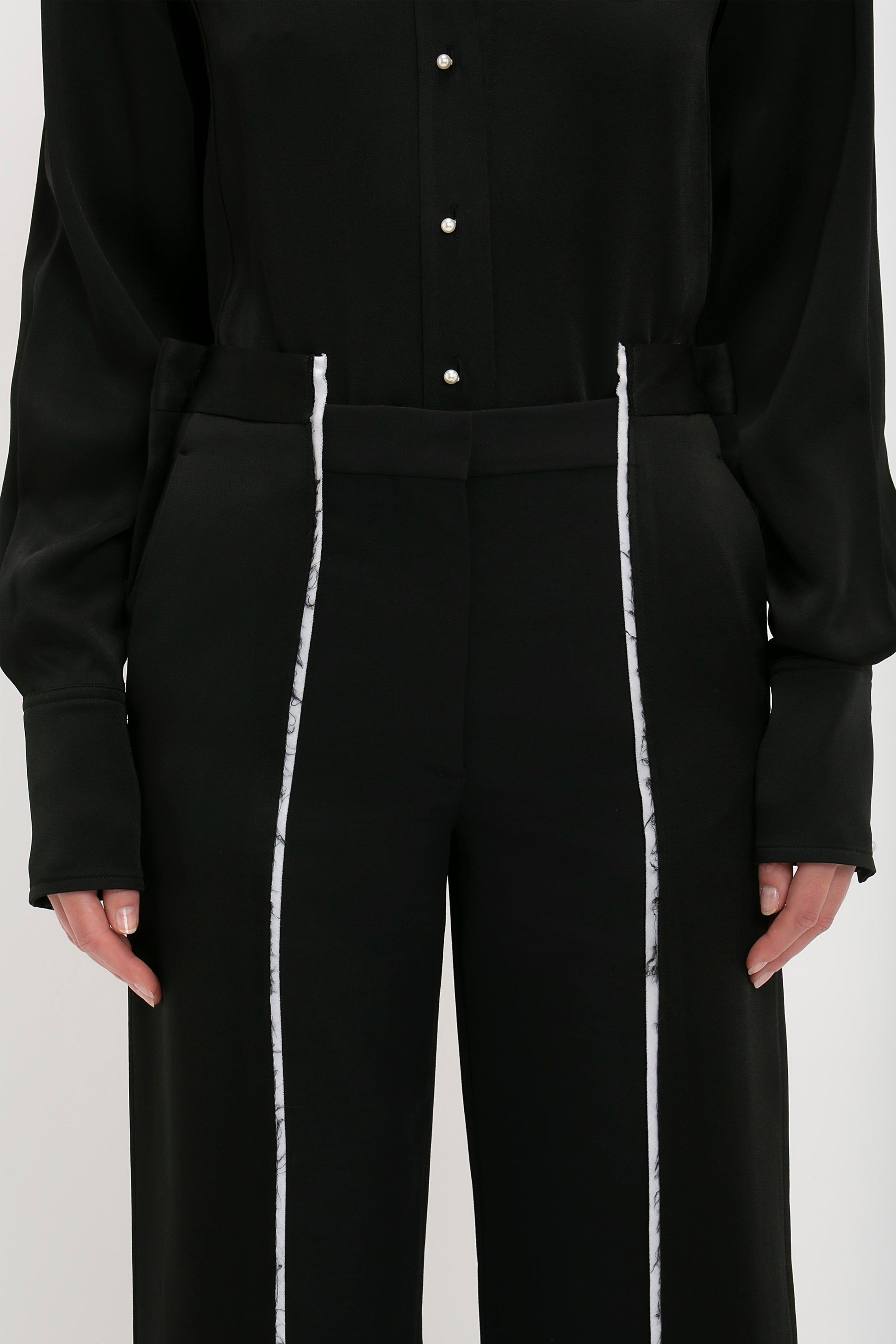Straight Leg Deconstructed Trouser In Black sold by Victoria Beckham product image thumbnail 5