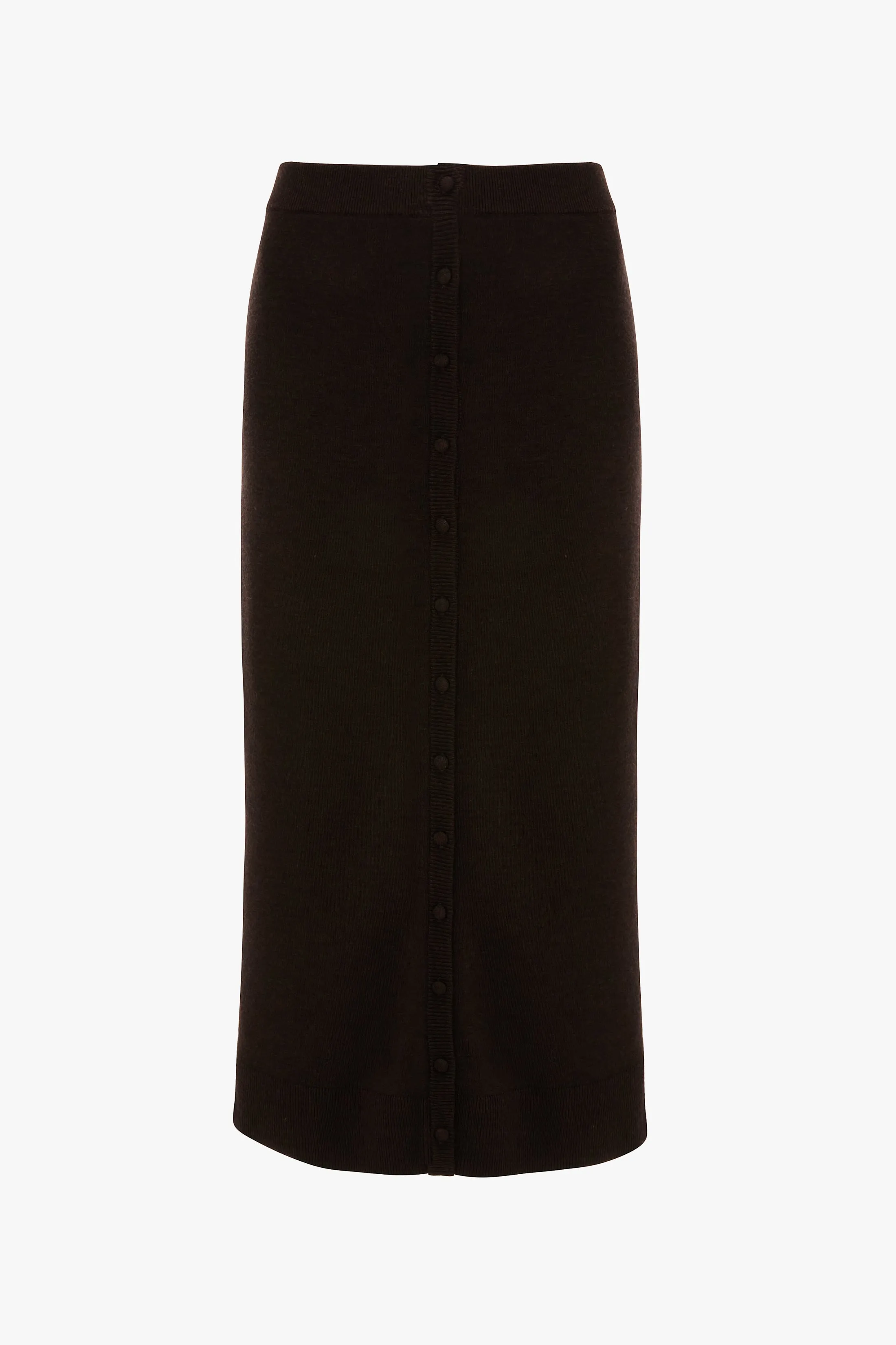Button Detail Midi Skirt In Dark Chocolate sold by Victoria Beckham product image thumbnail 5
