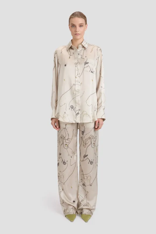Pyjama Shirt In Pumice Jewellery Print sold by Victoria Beckham