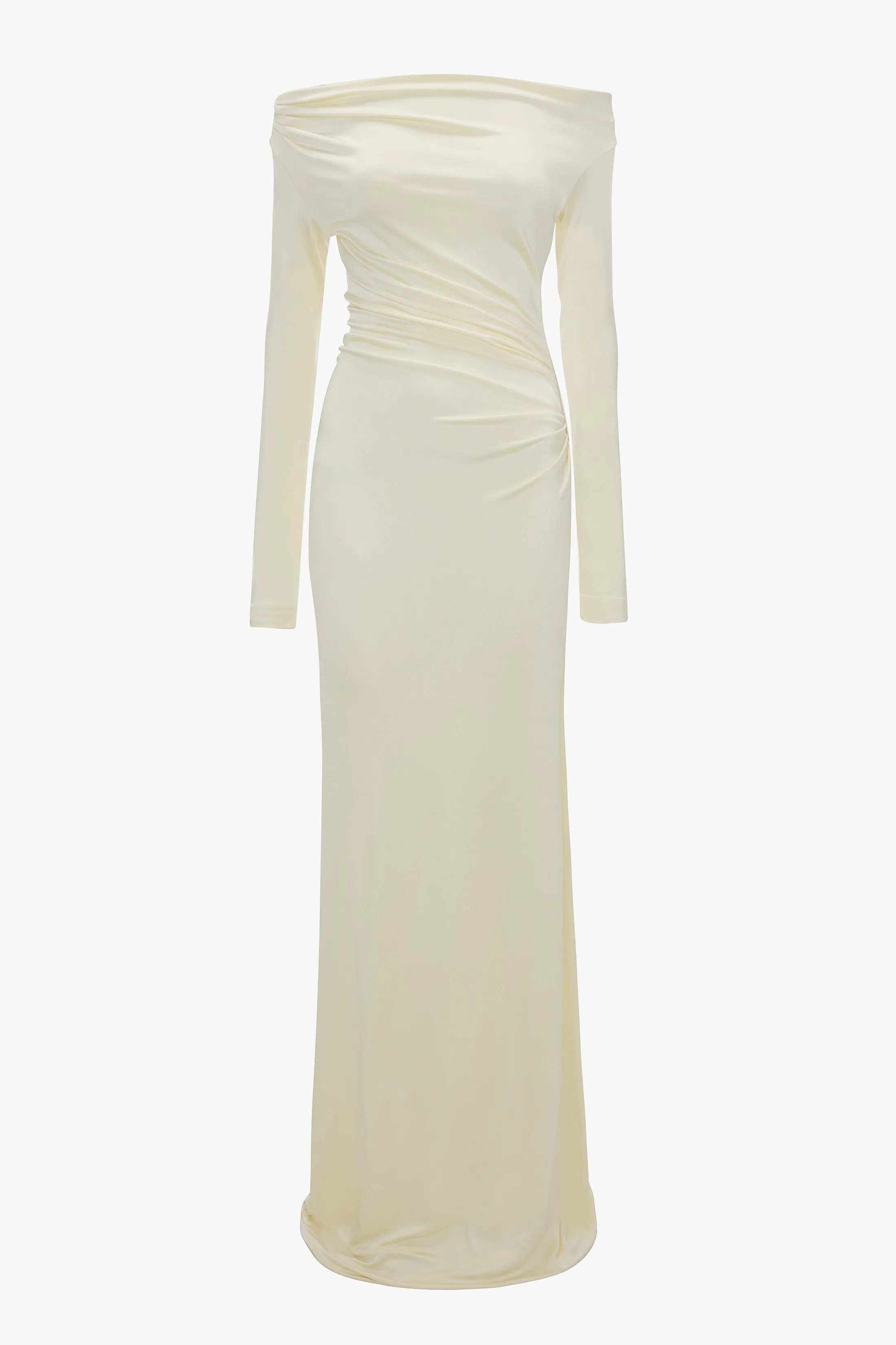 Off-Shoulder Draped Gown In Ivory sold by Victoria Beckham product image thumbnail 5