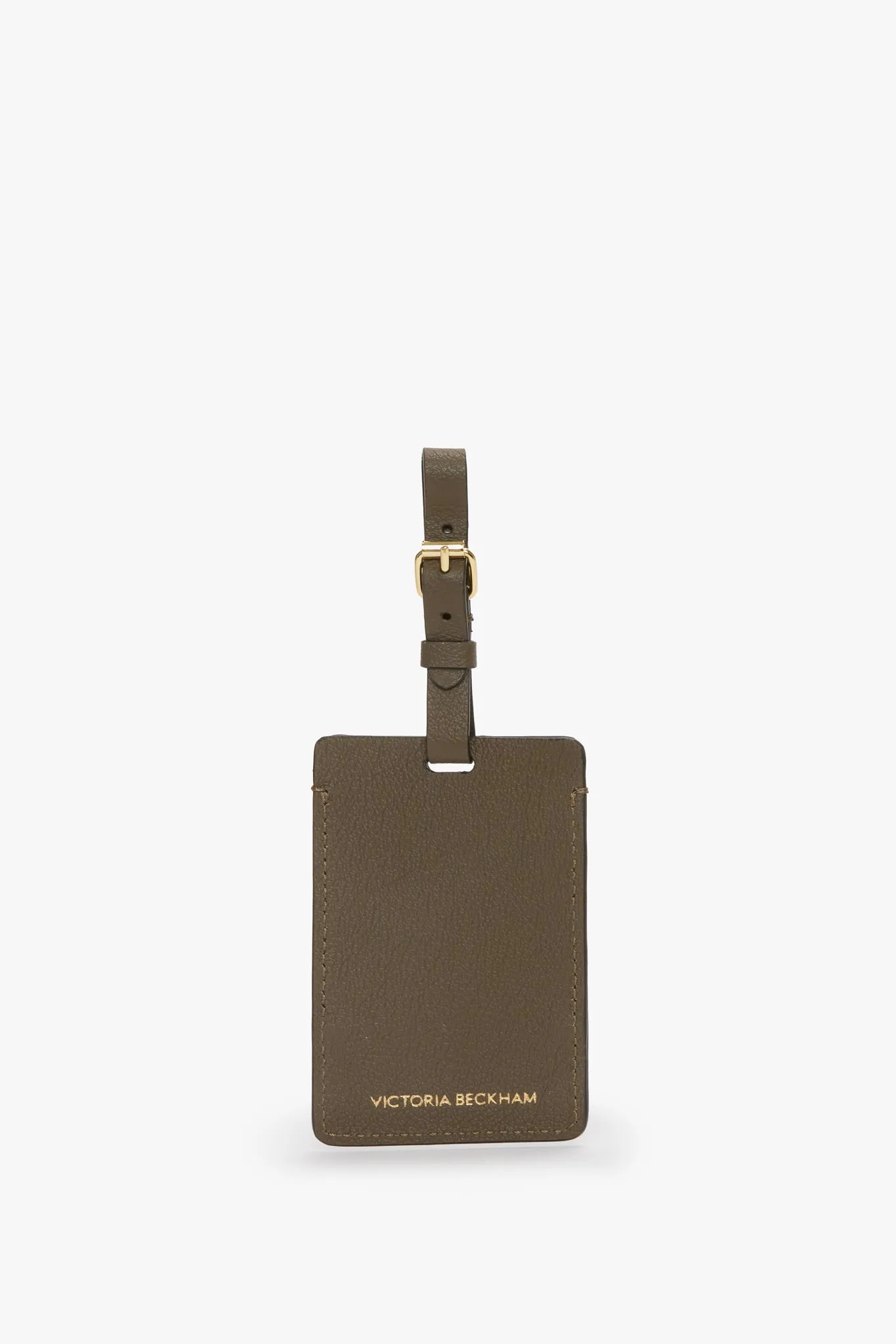 Luggage Tag In Khaki Leather sold by Victoria Beckham