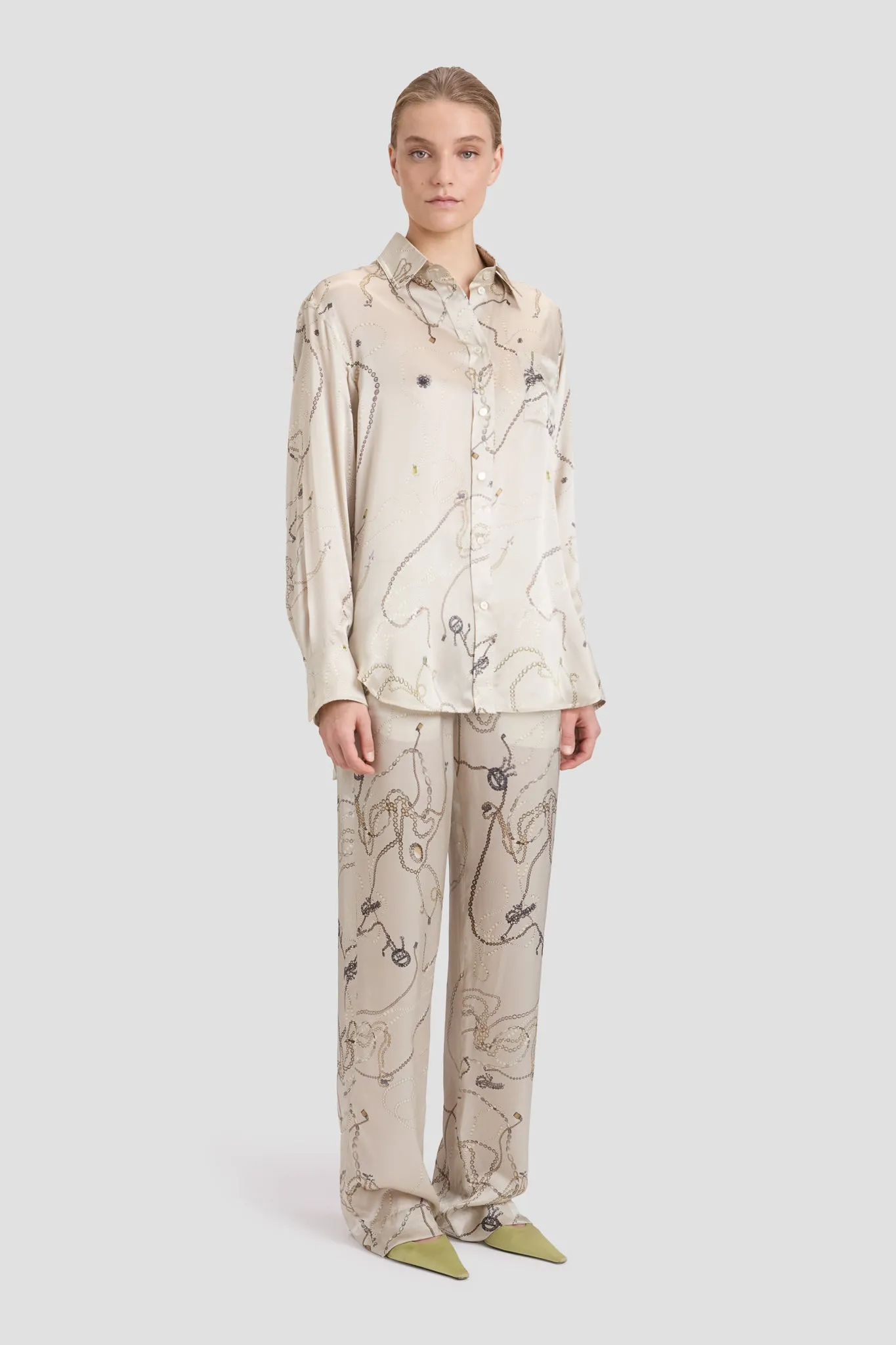 Pyjama Trouser In Pumice Jewellery Print sold by Victoria Beckham product image thumbnail 3