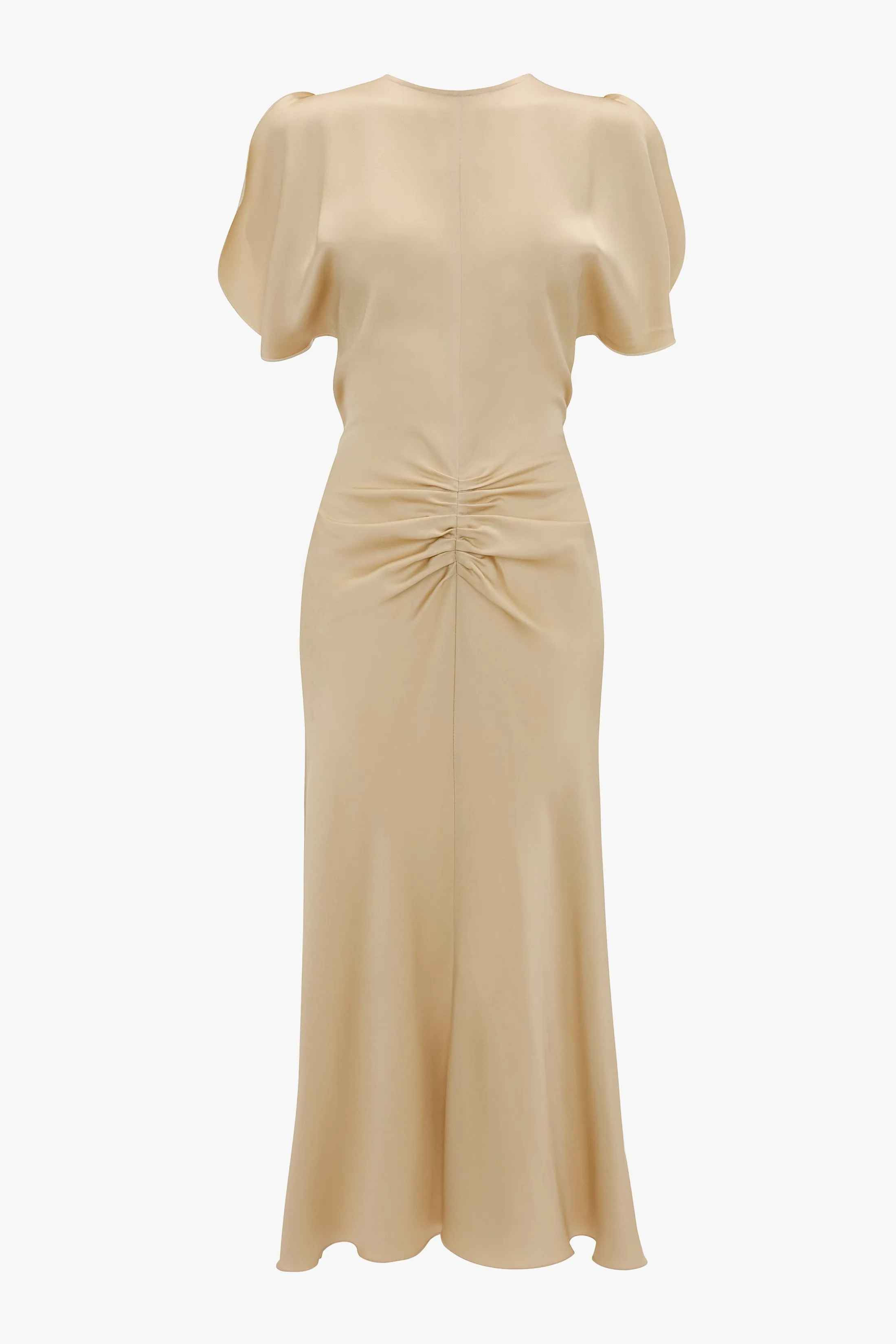 Gathered Waist Midi Dress In Macadamia sold by Victoria Beckham product image thumbnail 5