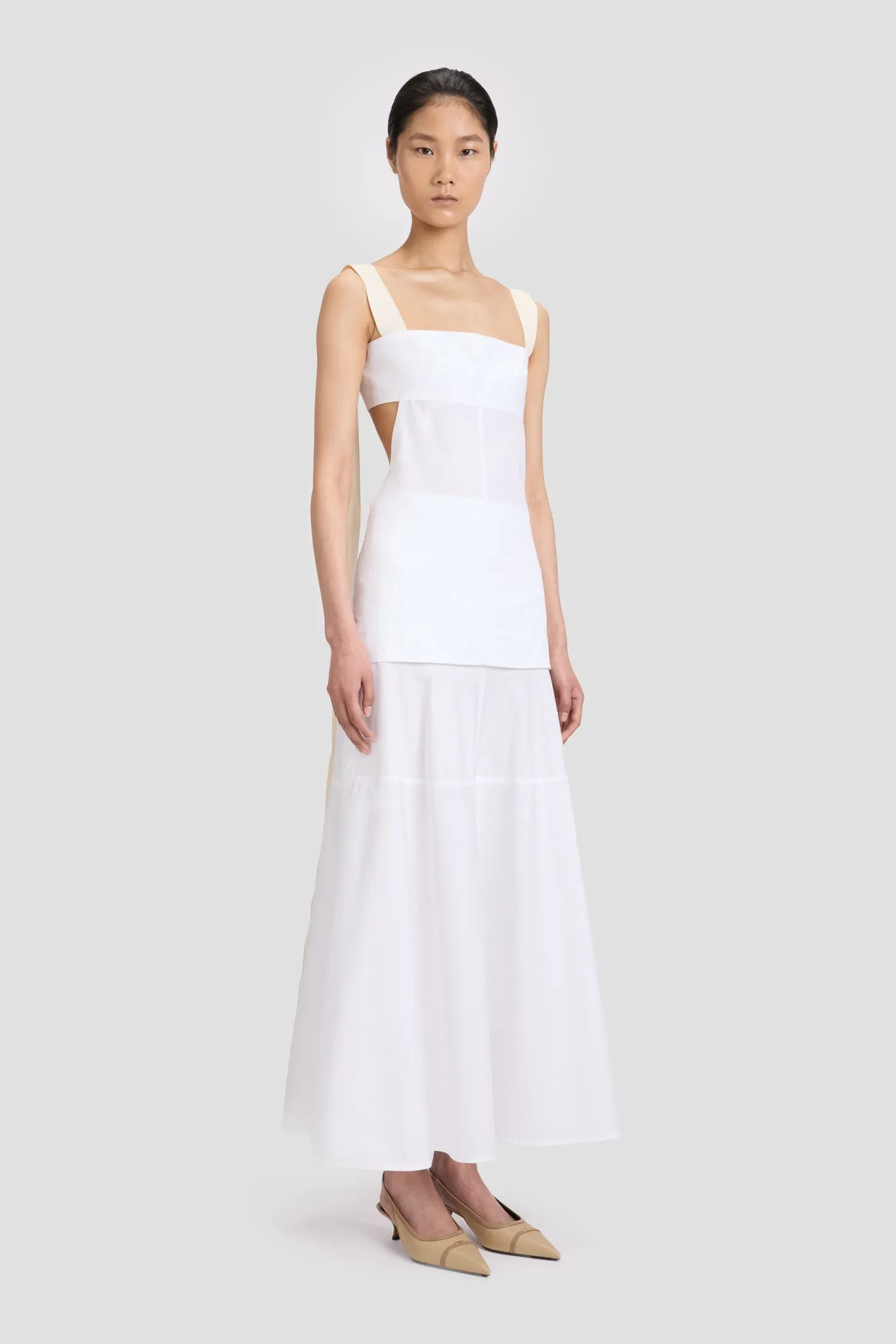 Panelled Maxi Skirt In White sold by Victoria Beckham product image thumbnail 2