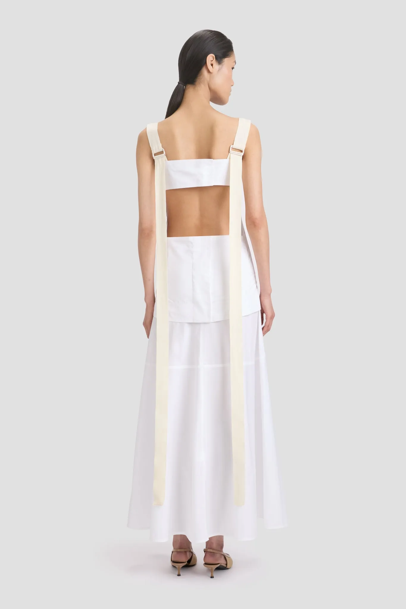 Panelled Maxi Skirt In White sold by Victoria Beckham product image thumbnail 3