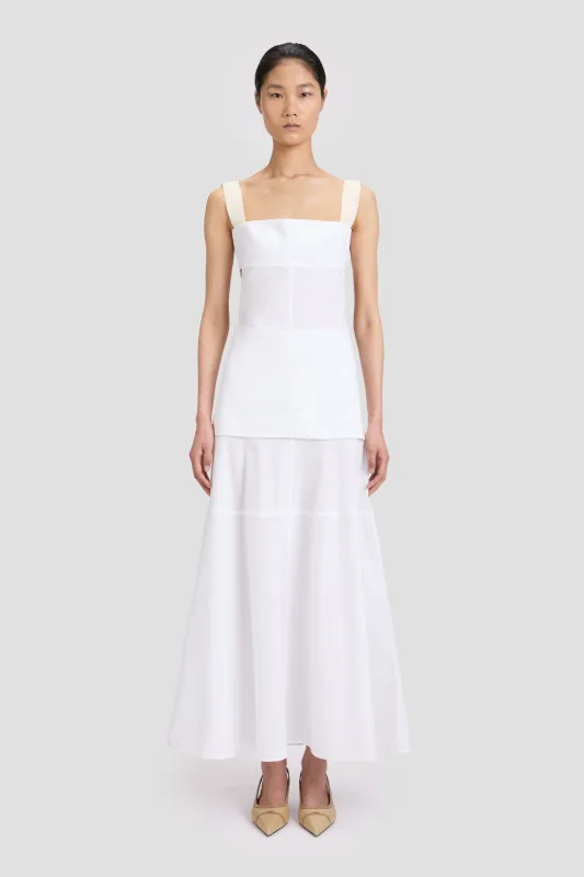 Panelled Maxi Skirt In White sold by Victoria Beckham