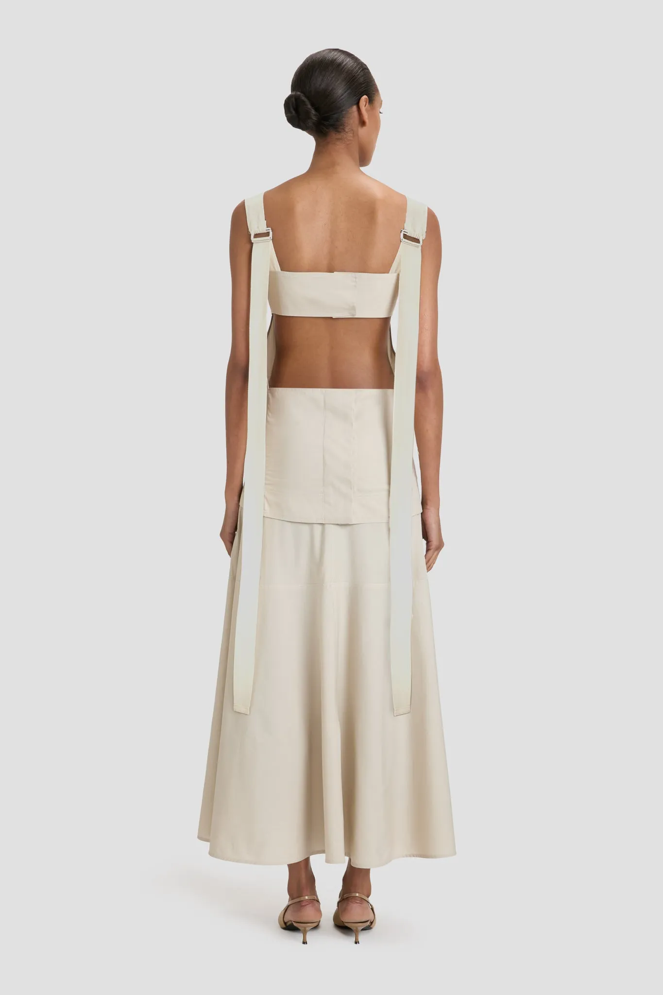 Panelled Maxi Skirt In Pumice sold by Victoria Beckham product image thumbnail 3