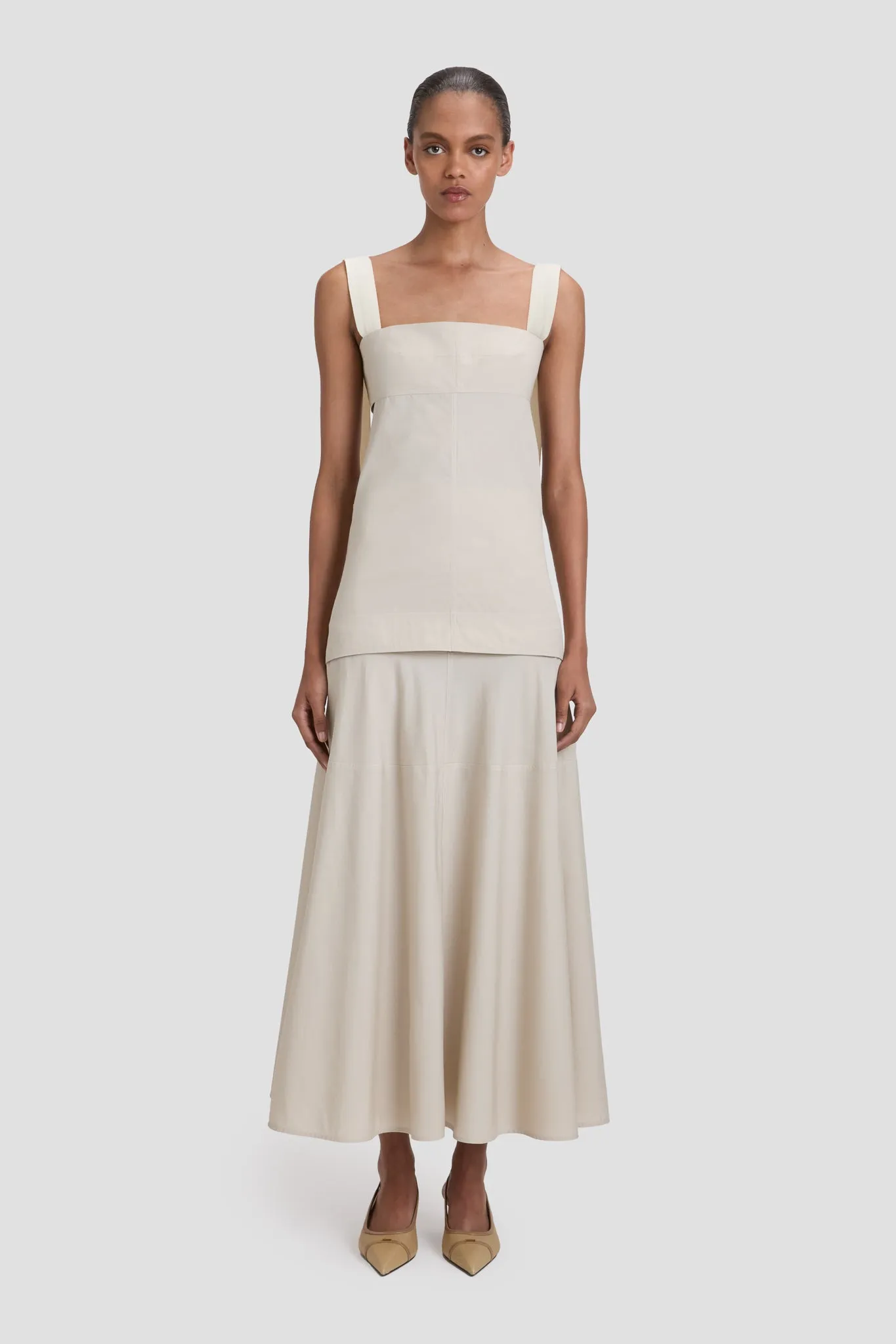 Panelled Maxi Skirt In Pumice sold by Victoria Beckham