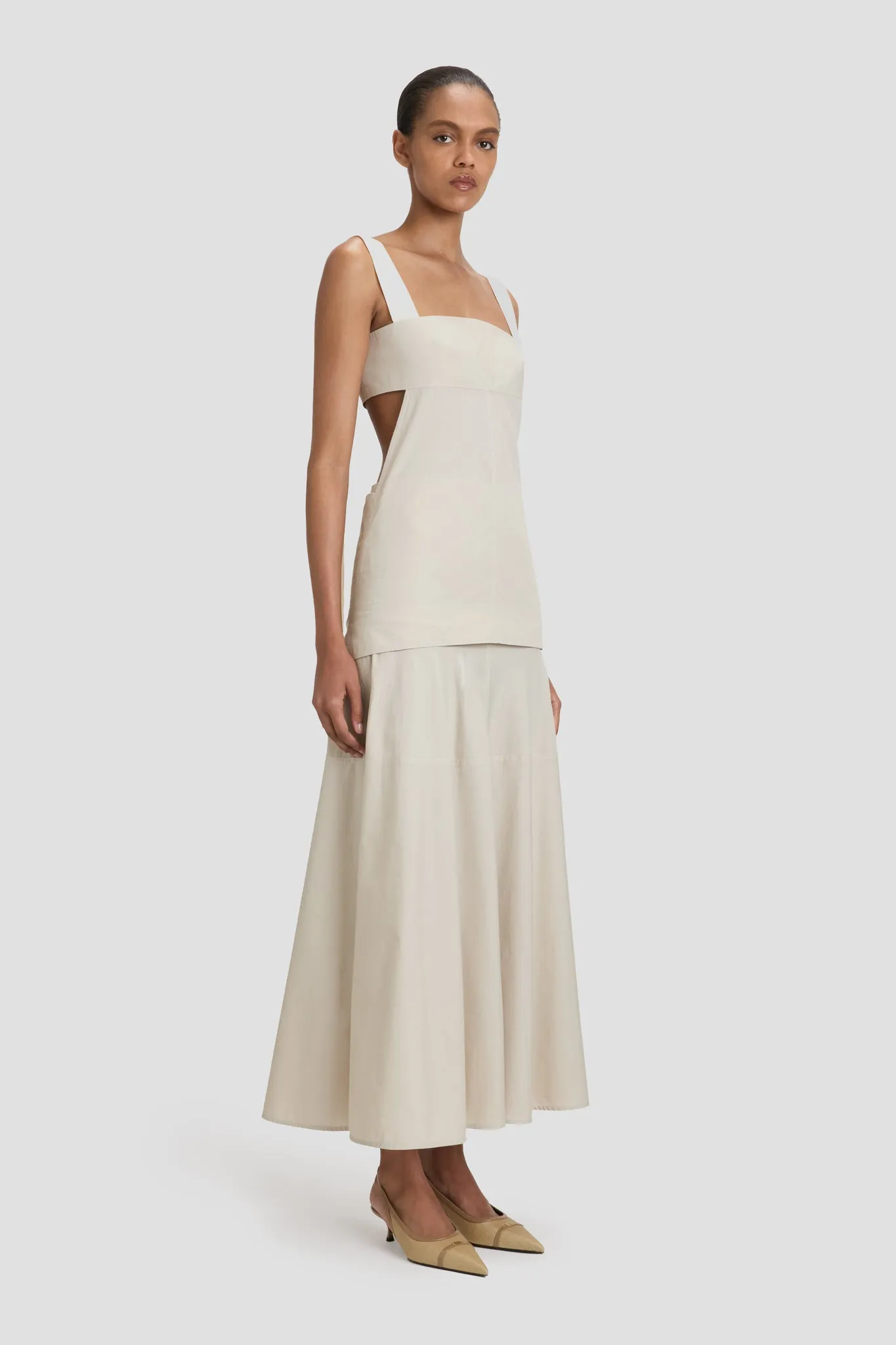 Panelled Maxi Skirt In Pumice sold by Victoria Beckham product image thumbnail 2
