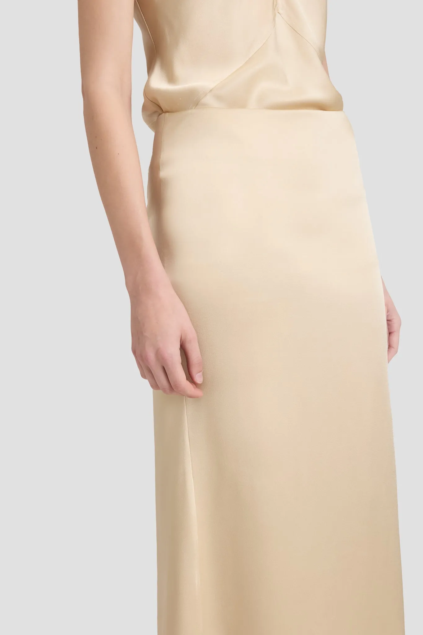 Kick Detail Skirt In Macadamia sold by Victoria Beckham product image thumbnail 2