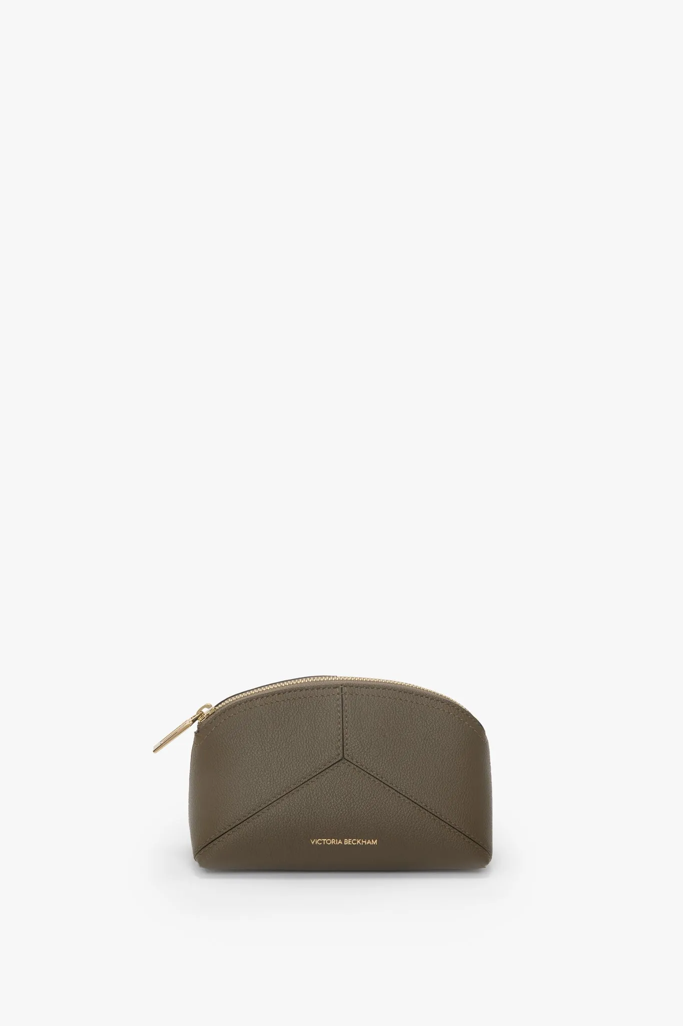 Victoria Mini Travel Pouch In Khaki Leather sold by Victoria Beckham