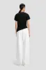 High Waisted Cinched Jean In Washed White sold by Victoria Beckham