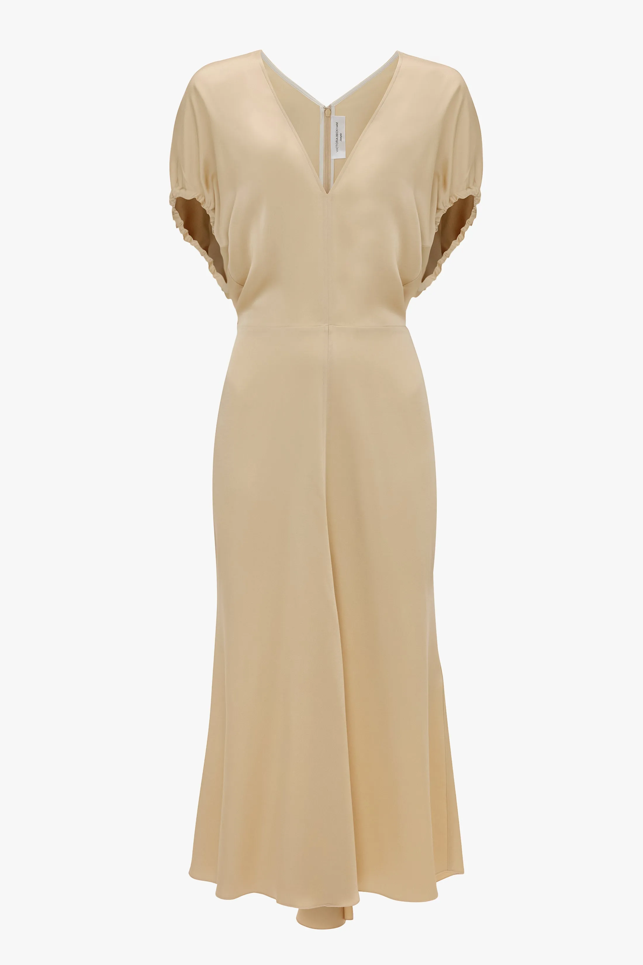Blouson Detail Midi Dress In Macadamia sold by Victoria Beckham product image thumbnail 5