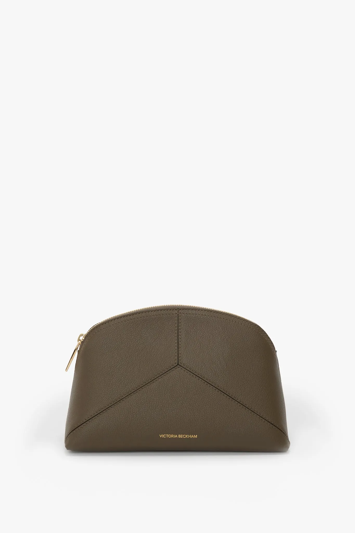 Victoria Large Pouch In Khaki Leather sold by Victoria Beckham