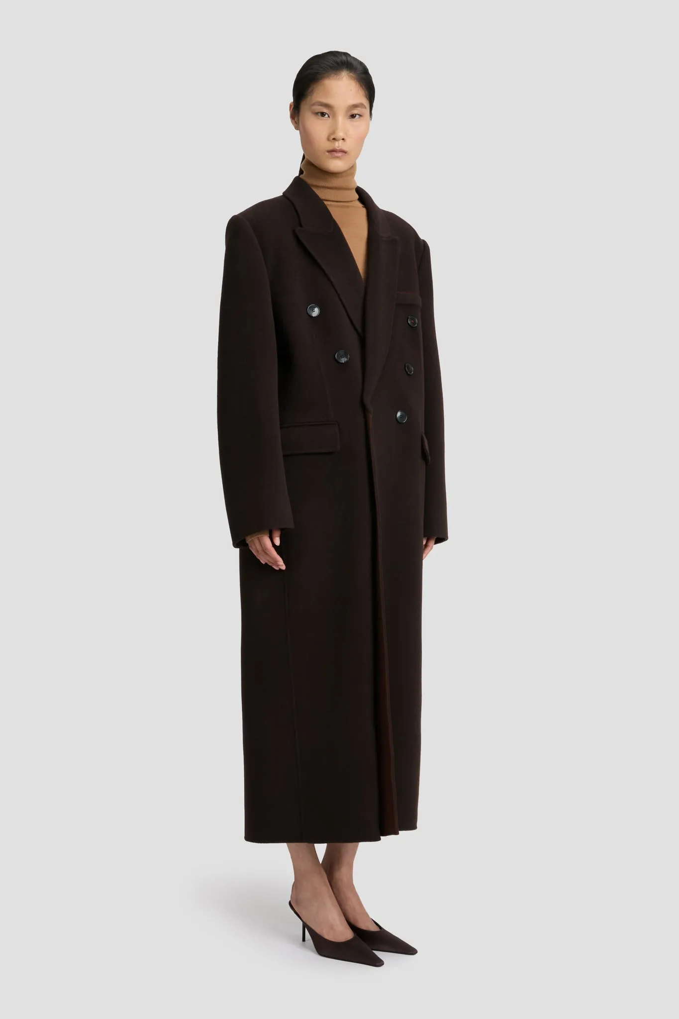 Overcoat In Dark Chocolate sold by Victoria Beckham product image thumbnail 3