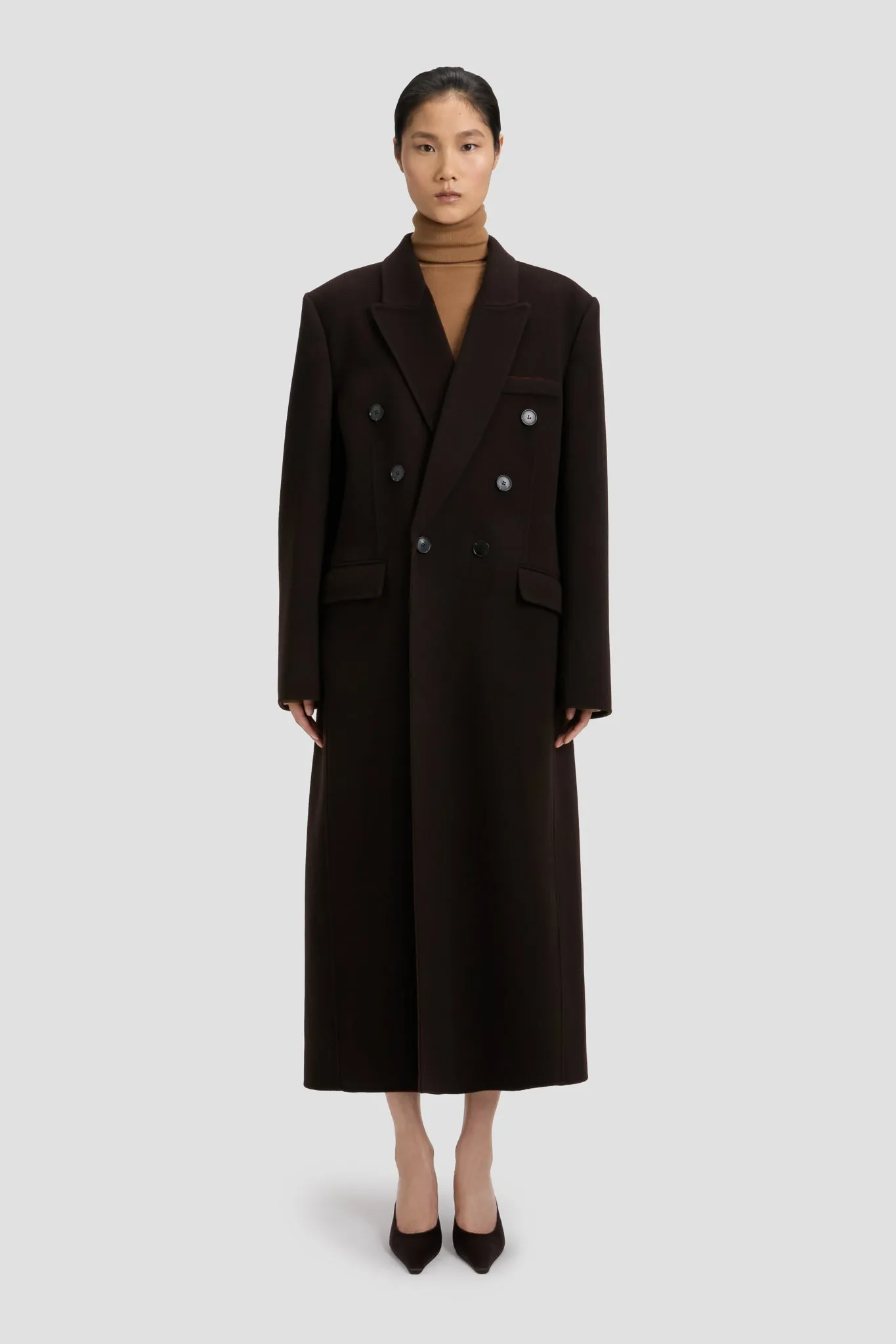 Overcoat In Dark Chocolate sold by Victoria Beckham