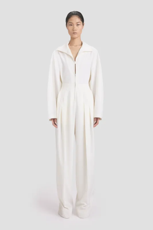 Tab Detail Jumpsuit In Ivory sold by Victoria Beckham