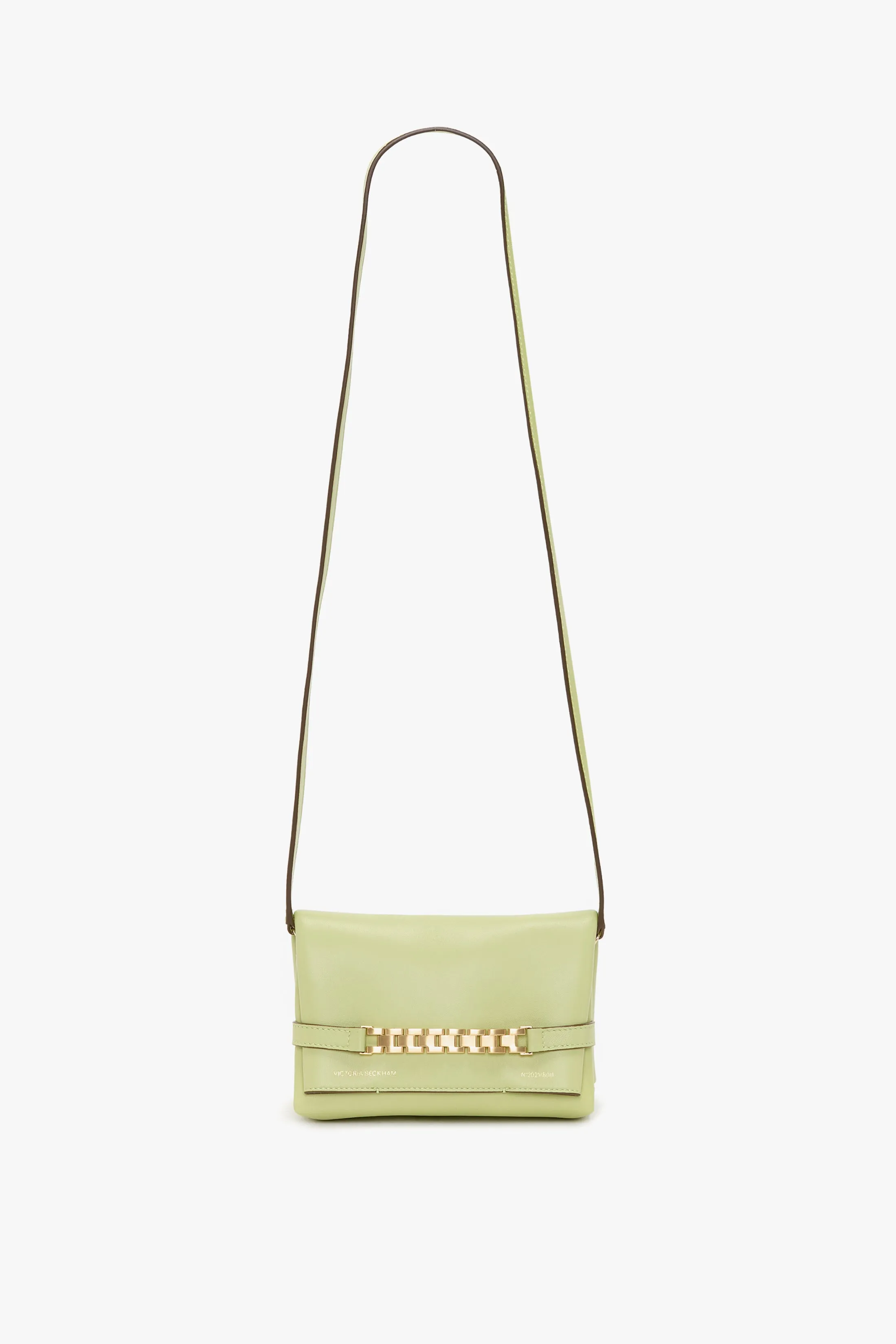 Mini Chain Pouch Bag With Long Strap In Avocado Leather sold by Victoria Beckham