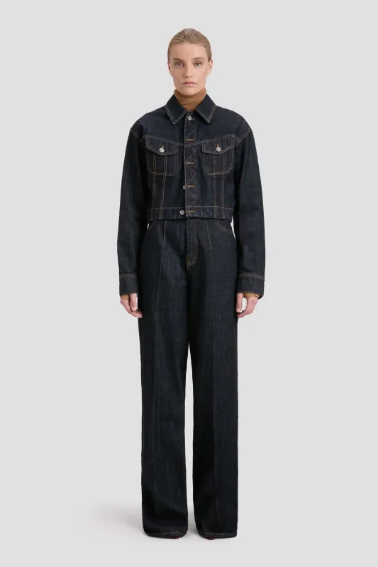 Cropped Denim Jacket In Indigo Rinse sold by Victoria Beckham