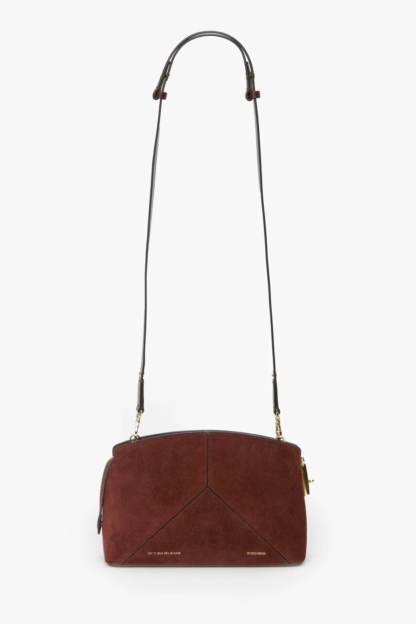 Victoria Crossbody Bag In Dark Brown Suede sold by Victoria Beckham
