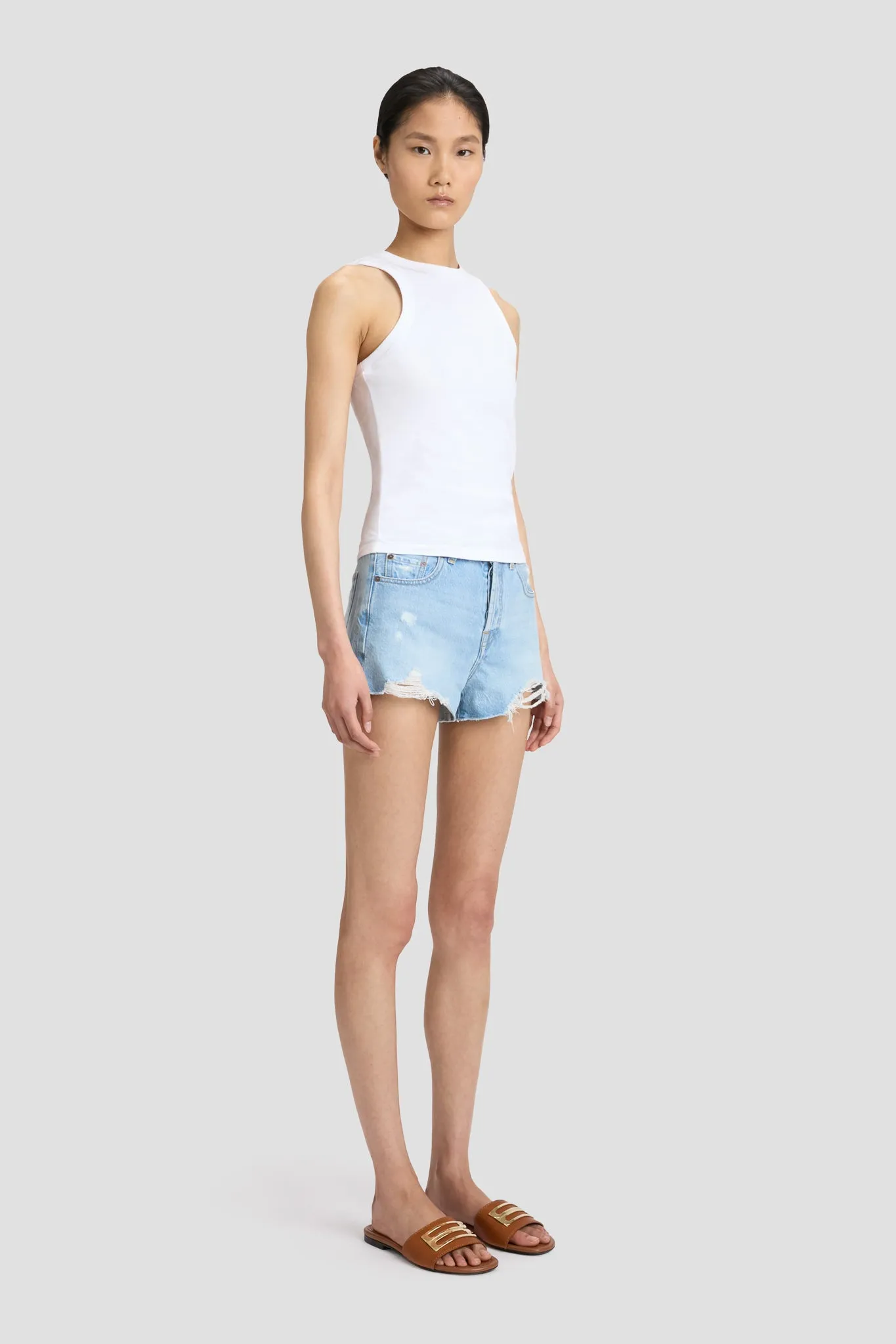 Distressed Shorts In Light Blue Wash sold by Victoria Beckham product image thumbnail 2