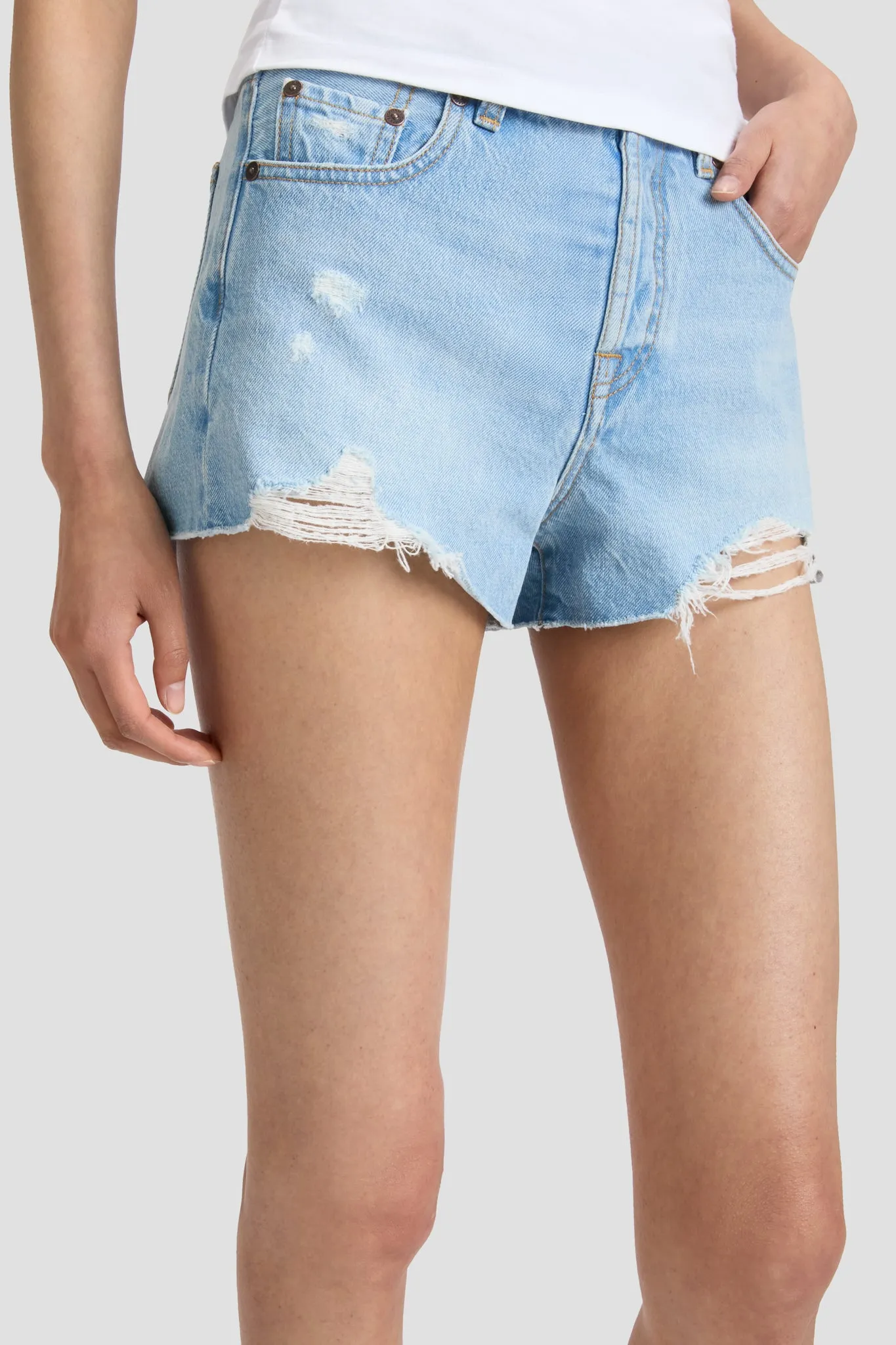 Distressed Shorts In Light Blue Wash sold by Victoria Beckham product image thumbnail 3