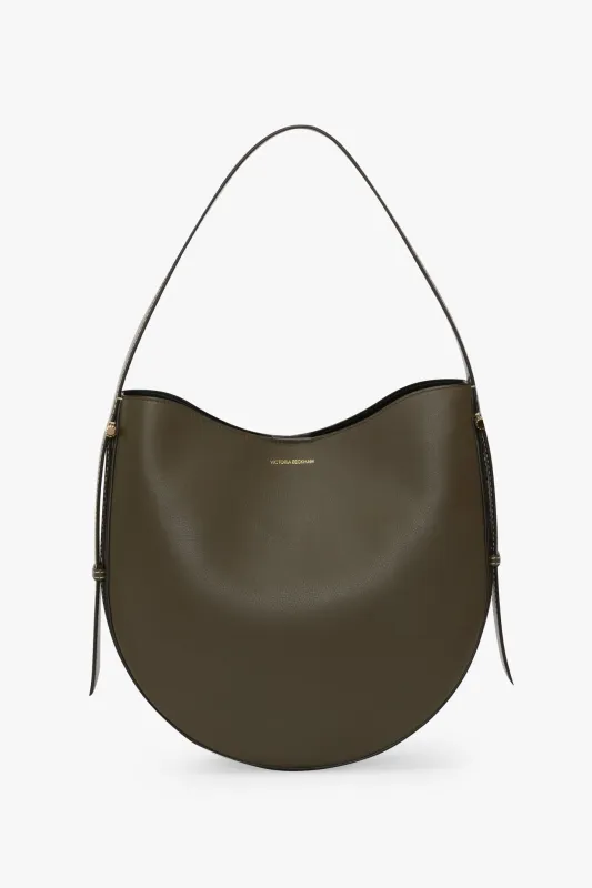 Dia Hobo Bag In Dark Khaki Smooth Leather sold by Victoria Beckham