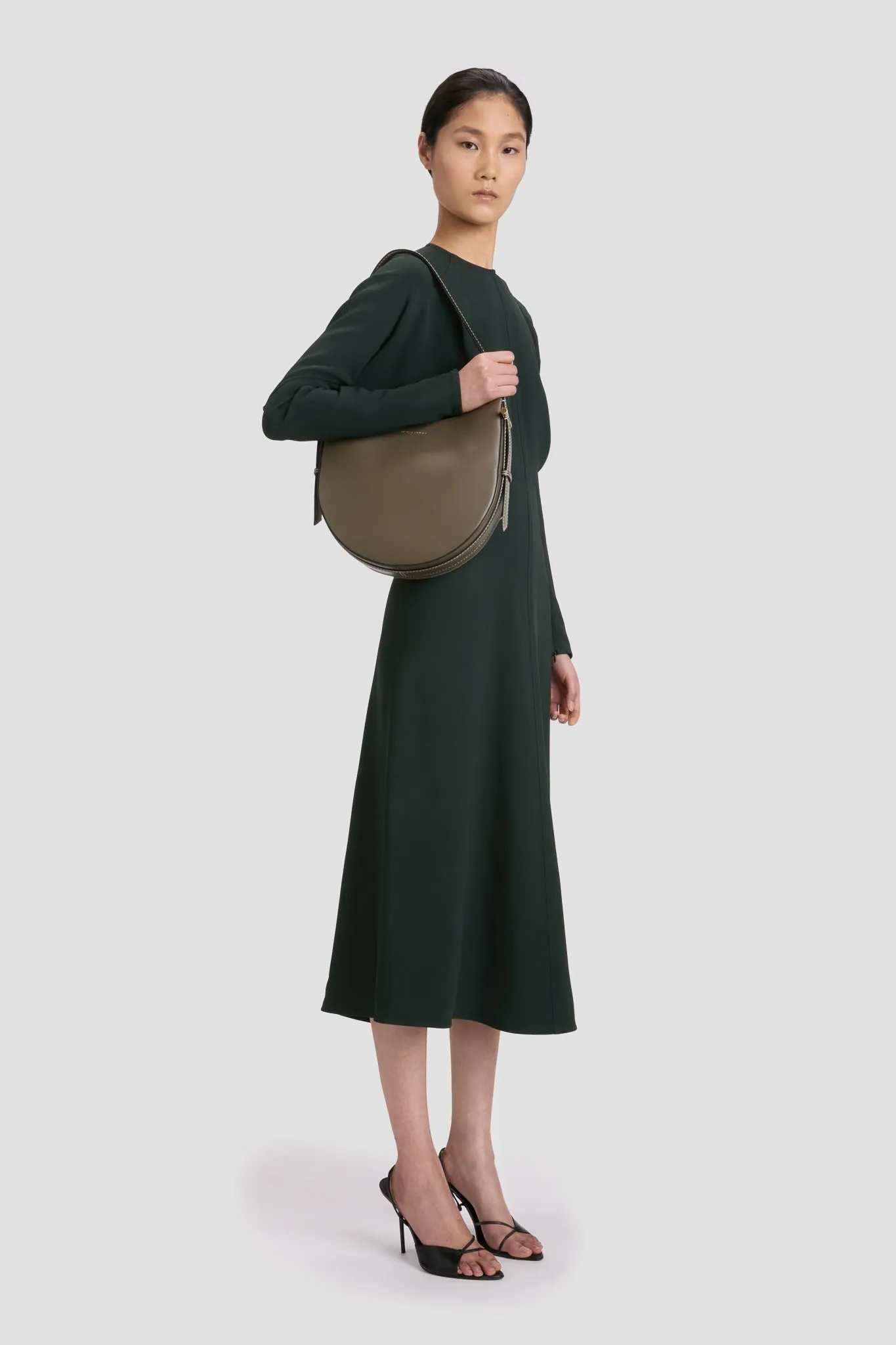 Medium Dia Hobo Bag In Dark Khaki Leather sold by Victoria Beckham product image thumbnail 2